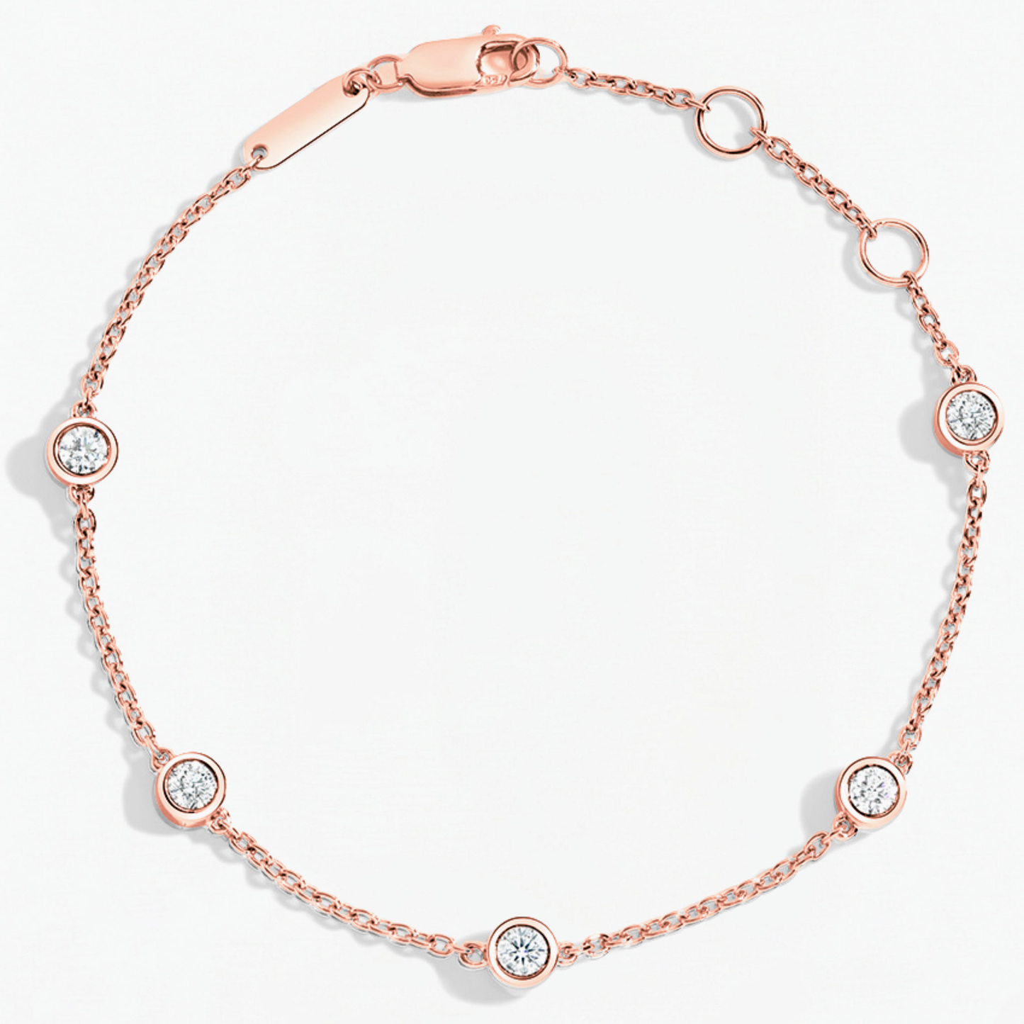 Five Round Diamond Bezel Set Bracelet