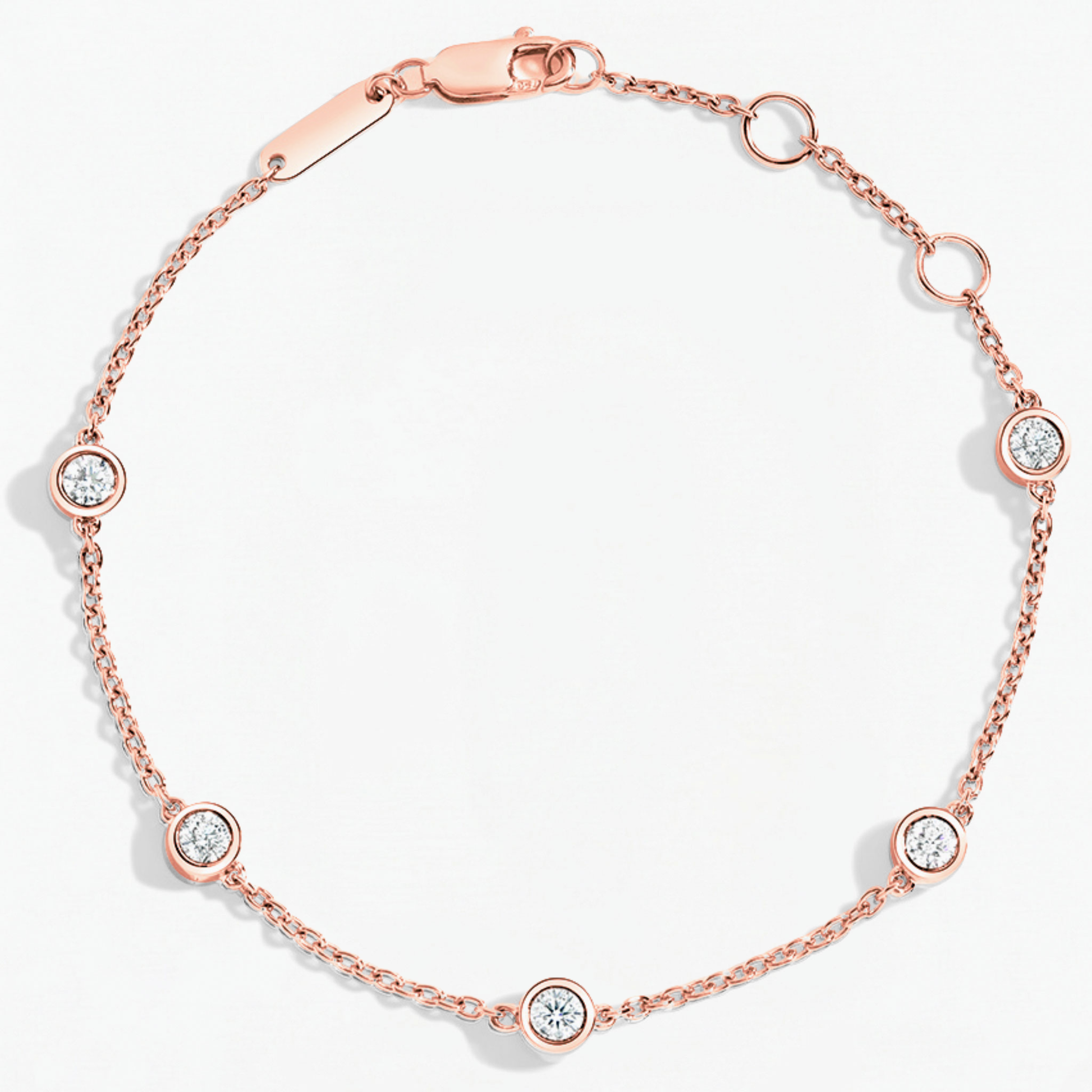 Five Round Diamond Bezel Set Bracelet