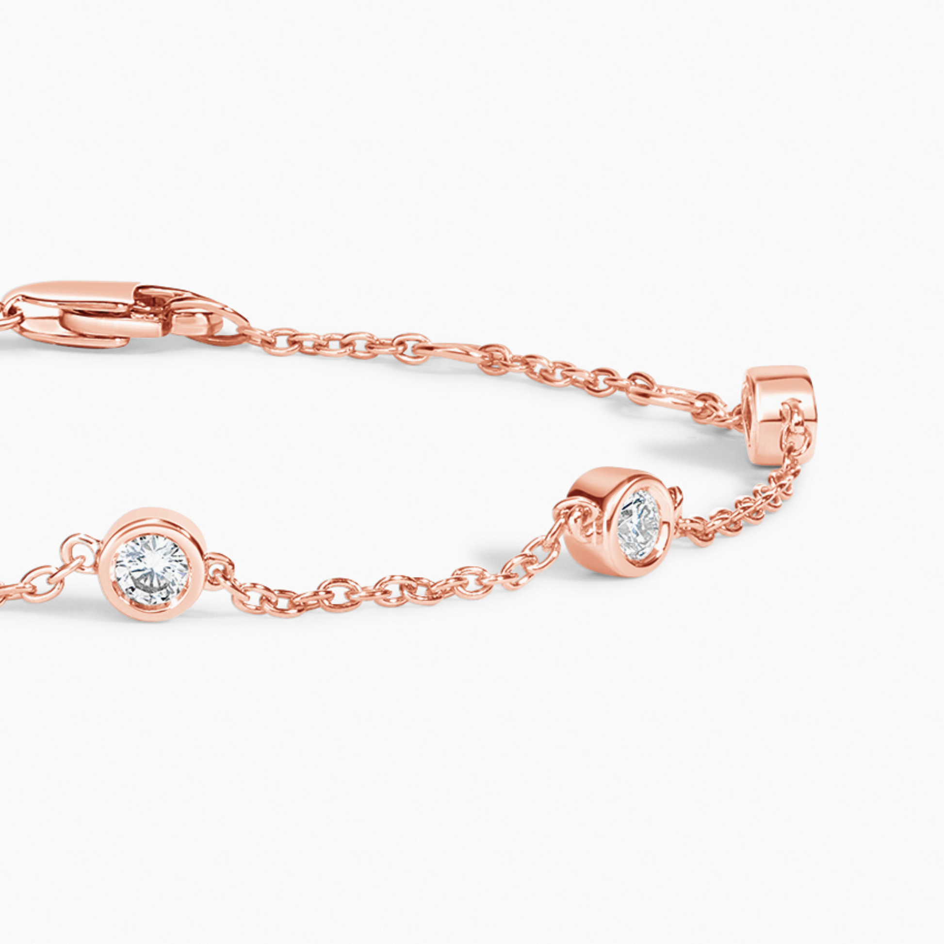Five Round Diamond Bezel Set Bracelet