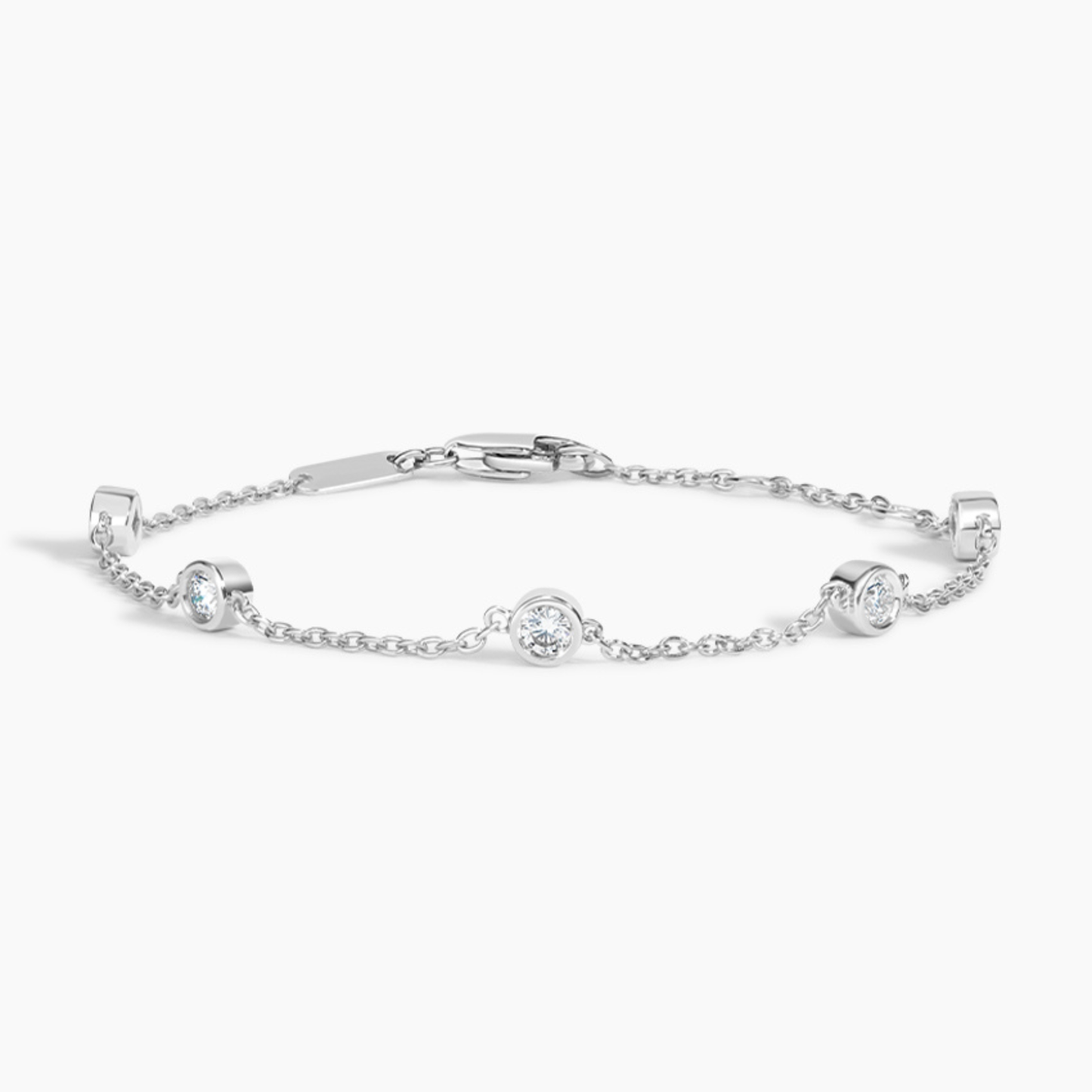 Five Round Diamond Bezel Set Bracelet