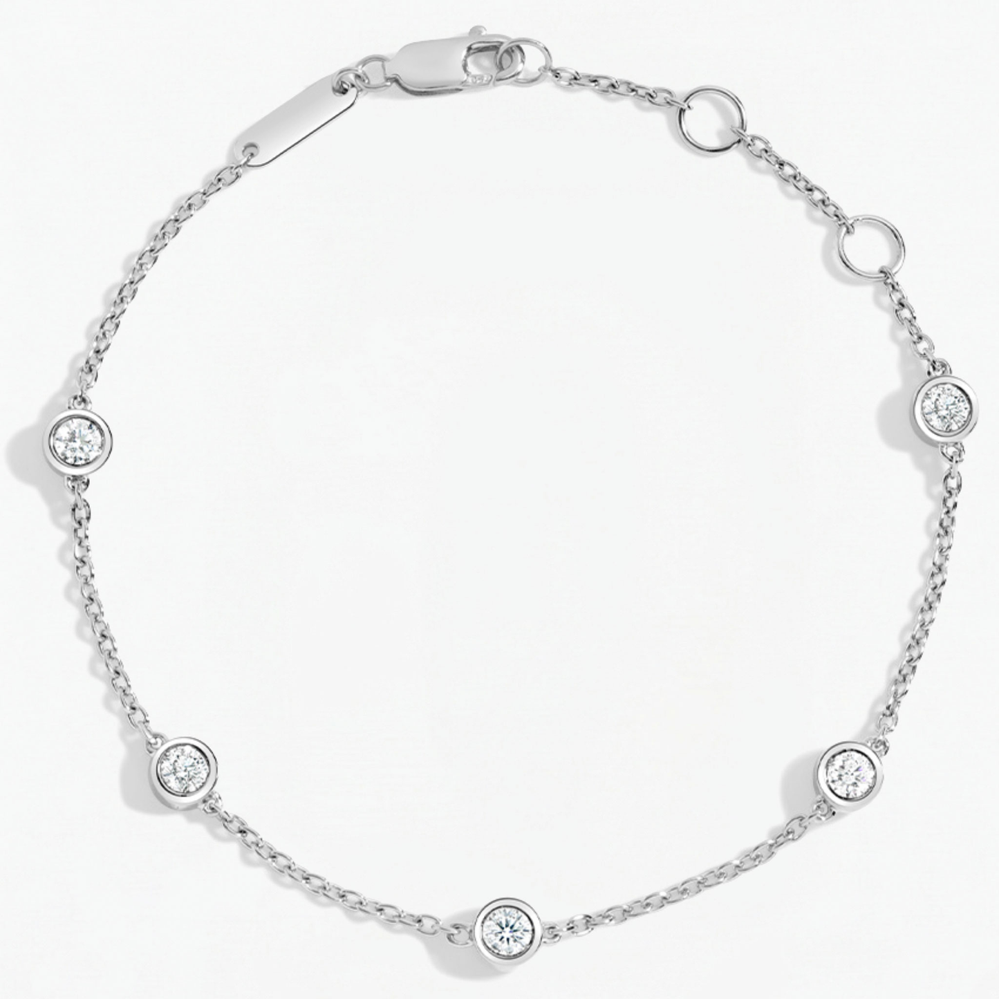 Five Round Diamond Bezel Set Bracelet