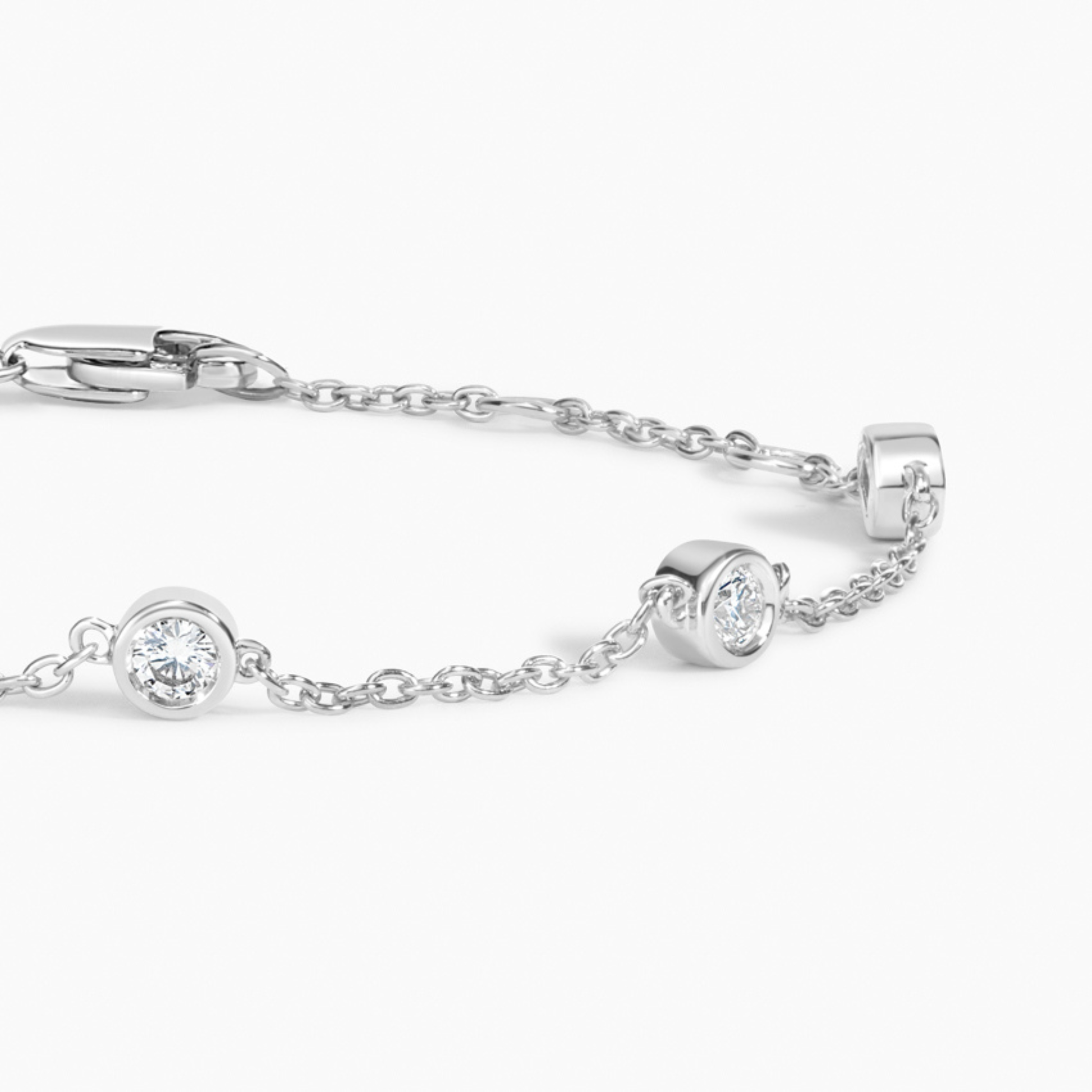 Five Round Diamond Bezel Set Bracelet