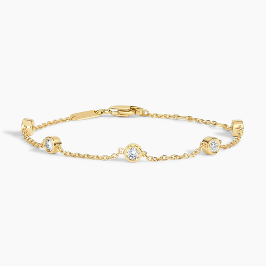 Five Round Diamond Bezel Set Bracelet