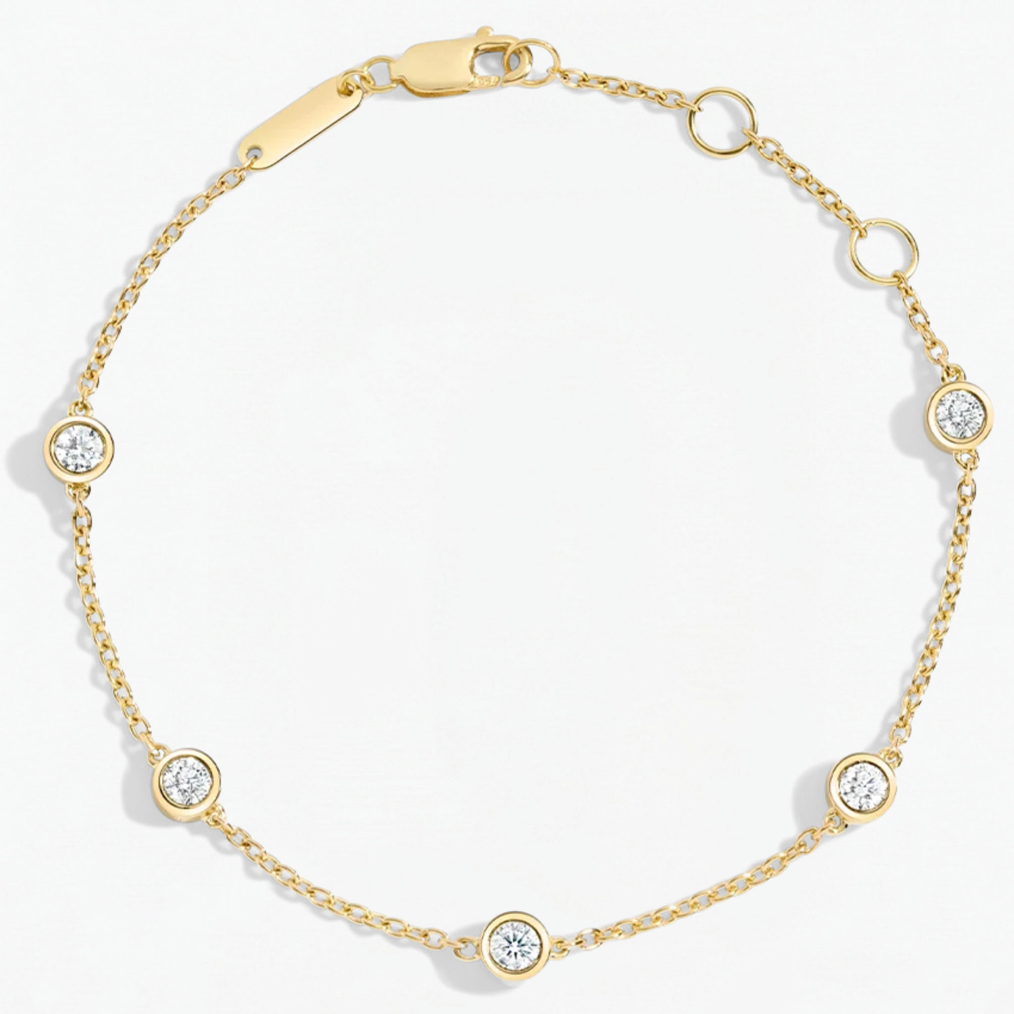 Five Round Diamond Bezel Set Bracelet