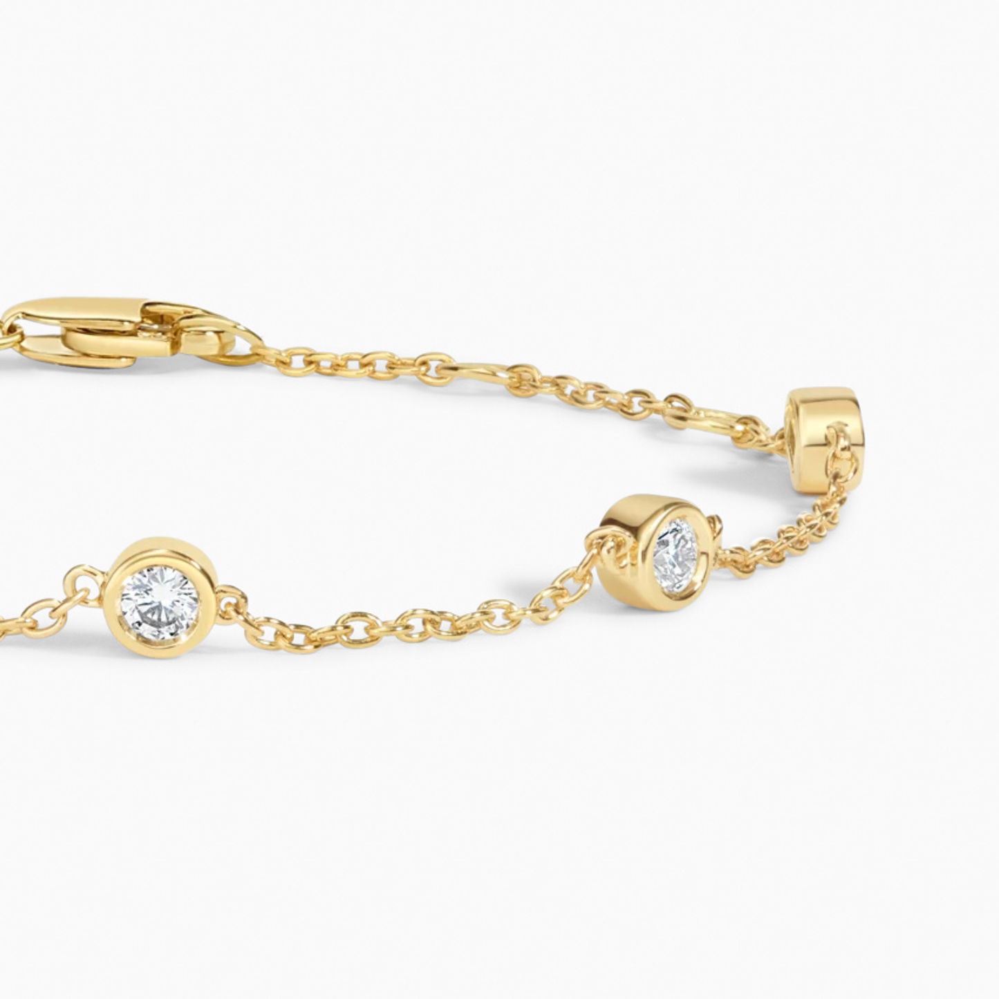 Five Round Diamond Bezel Set Bracelet