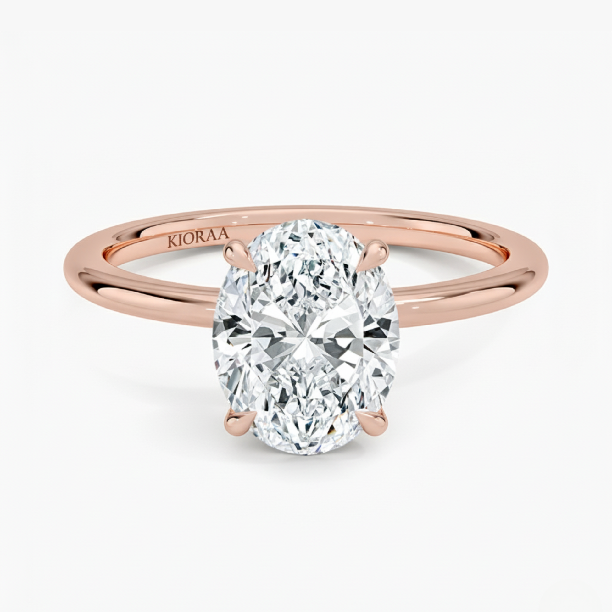Classic Simple Oval Solitaire Engagement Ring