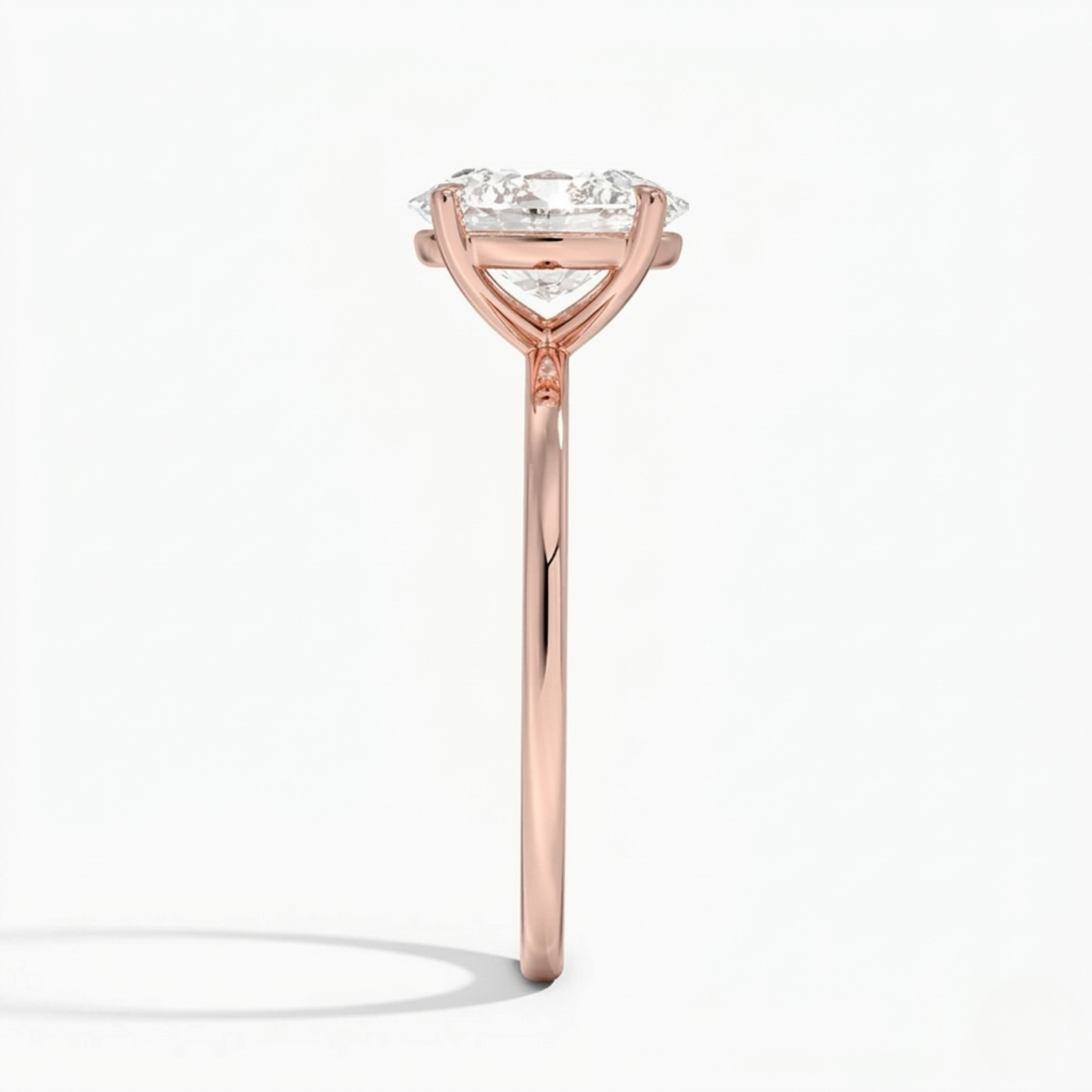 Classic Simple Oval Solitaire Engagement Ring