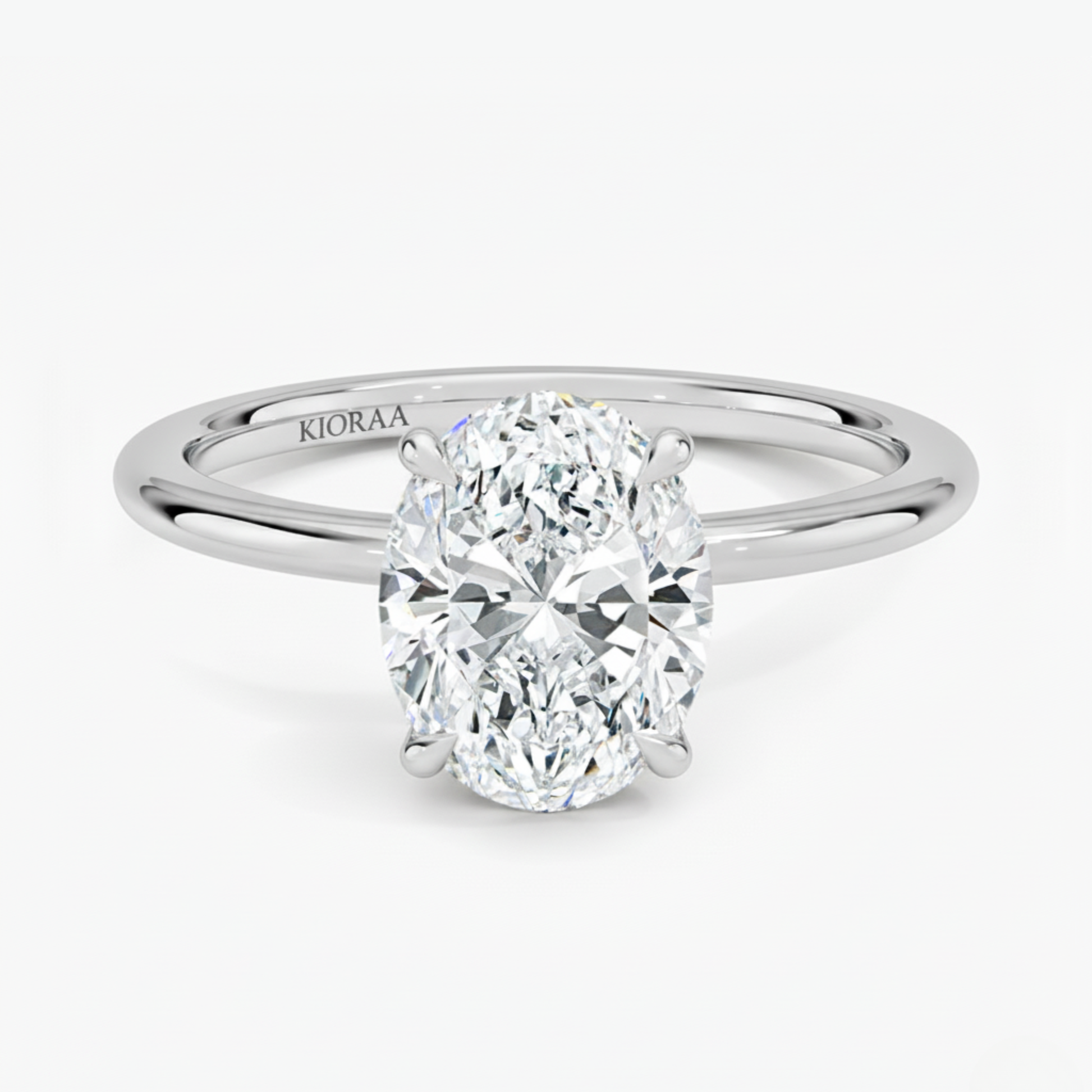 Classic Simple Oval Solitaire Engagement Ring