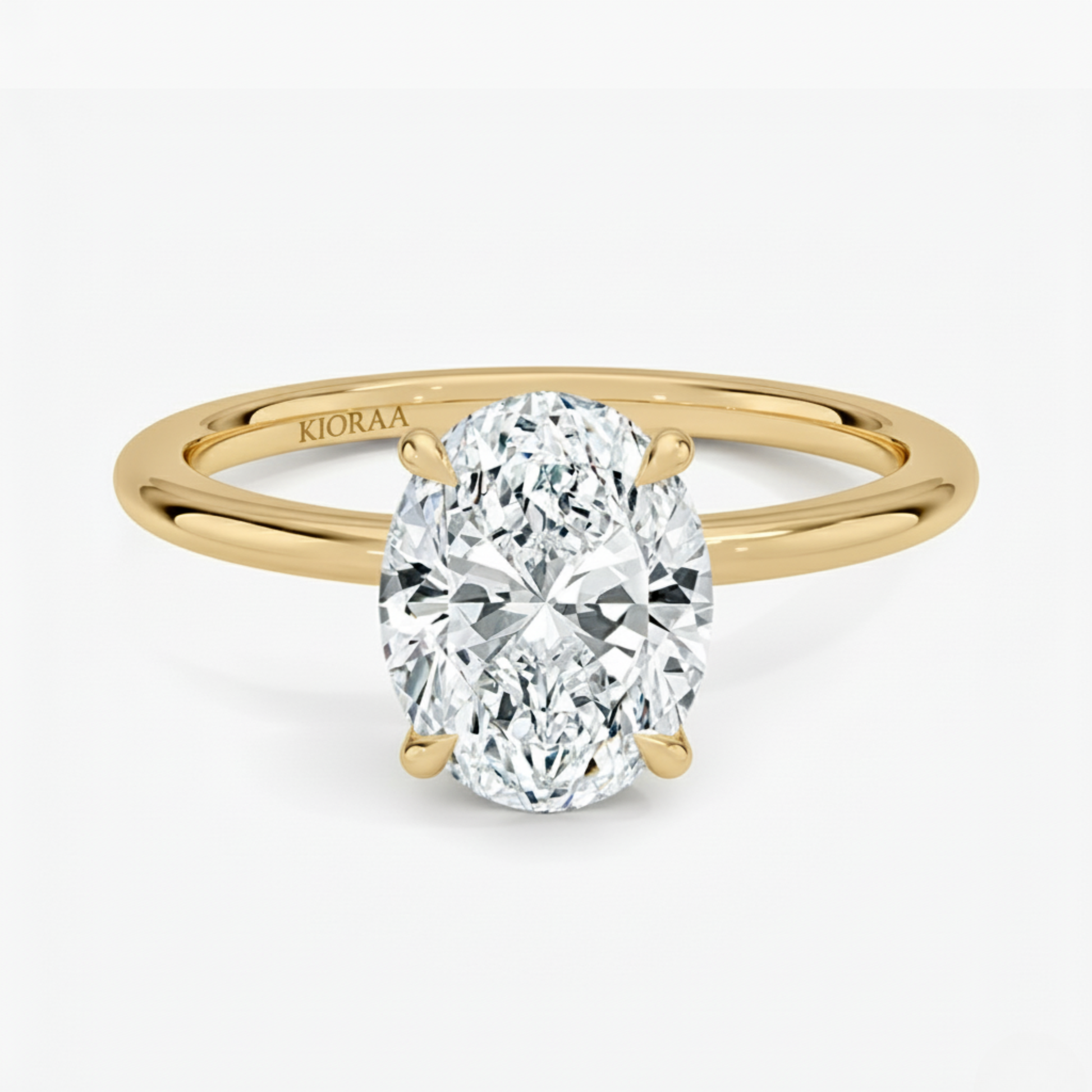 Classic Simple Oval Solitaire Engagement Ring