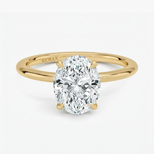 Classic Simple Oval Solitaire Engagement Ring