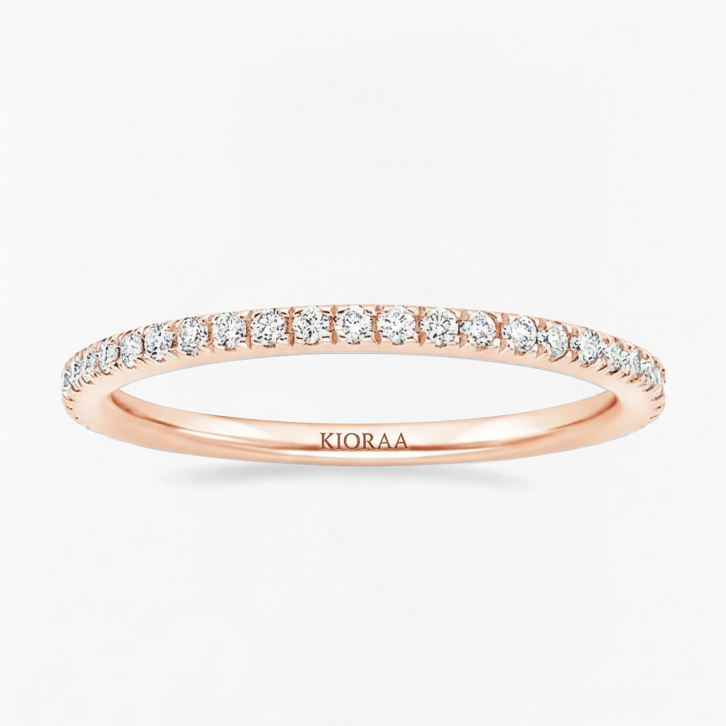 Partial Coverage Round Cut Ring with Classic Simple Round Eternity Band