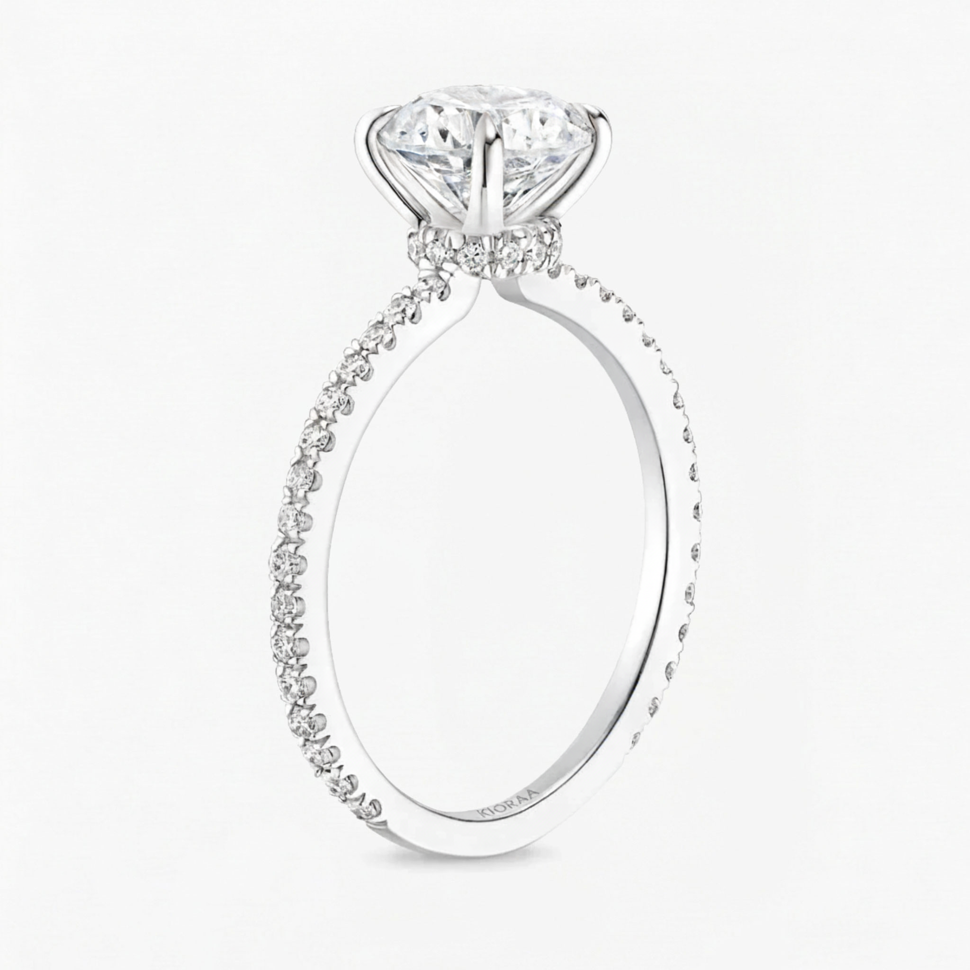 Partial Coverage Round Cut Ring with Classic Simple Round Eternity Band