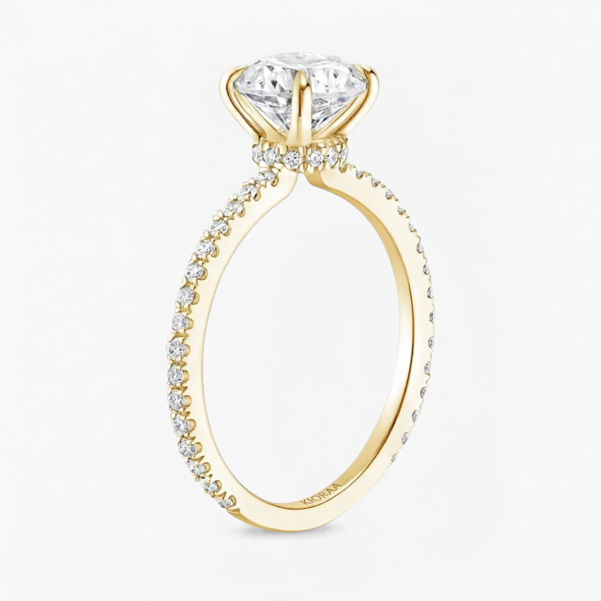 Partial Coverage Round Cut Ring with Classic Simple Round Eternity Band