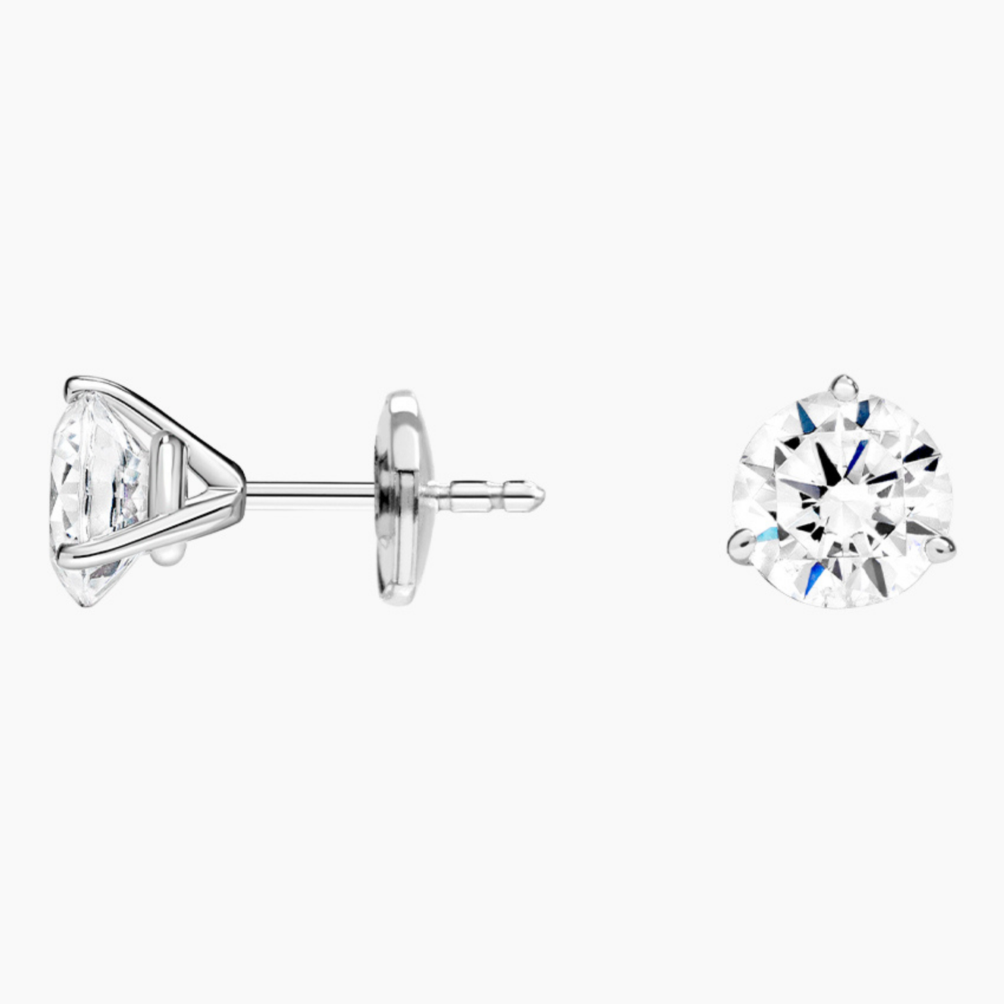 Classic Three Prong Lab Diamond Studs