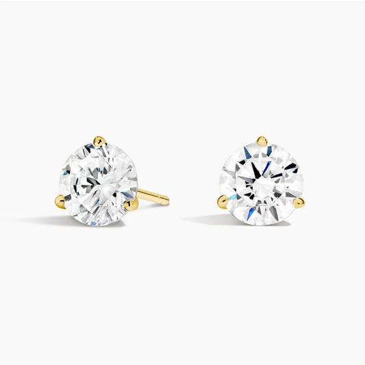 Classic Three Prong Lab Diamond Studs