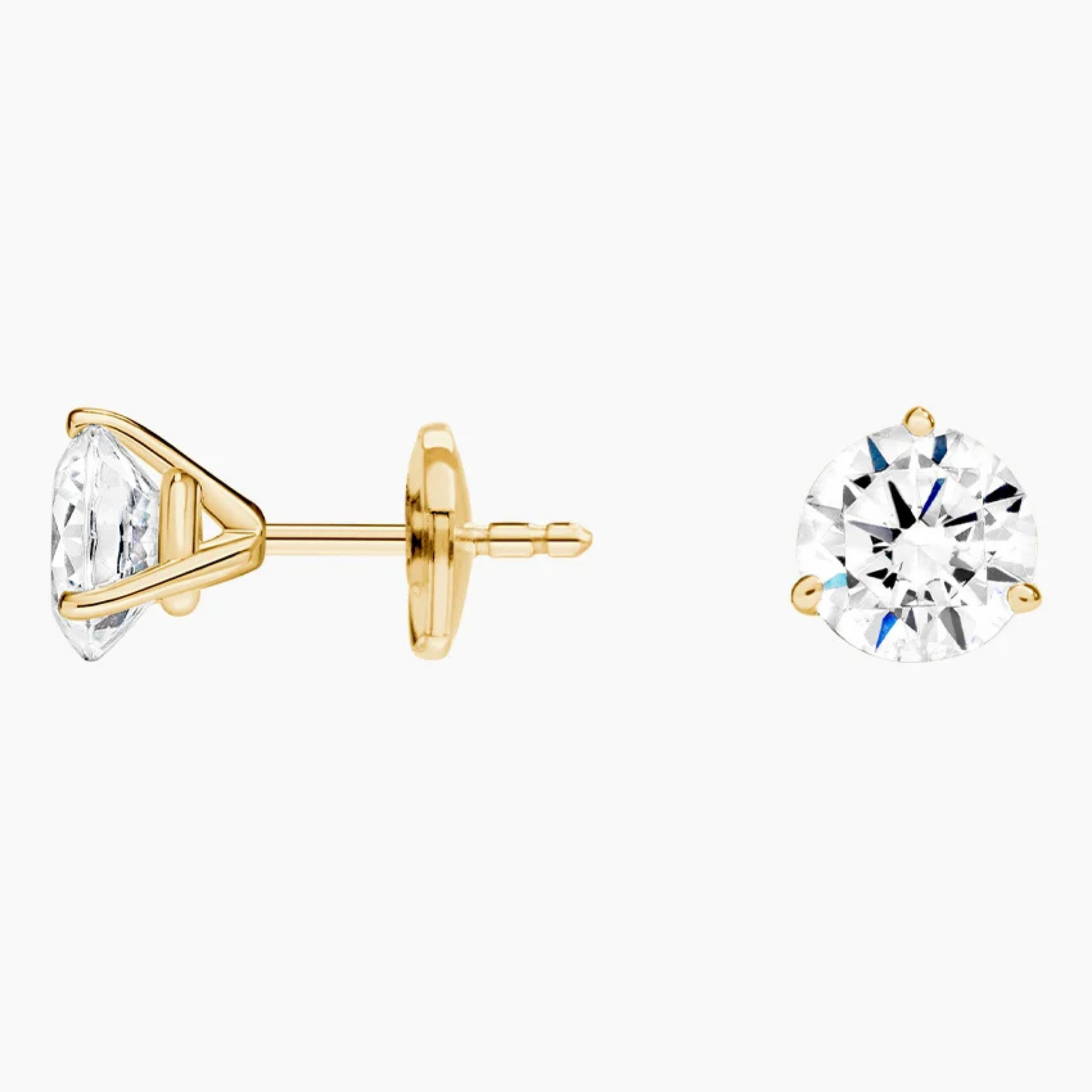 Classic Three Prong Lab Diamond Studs
