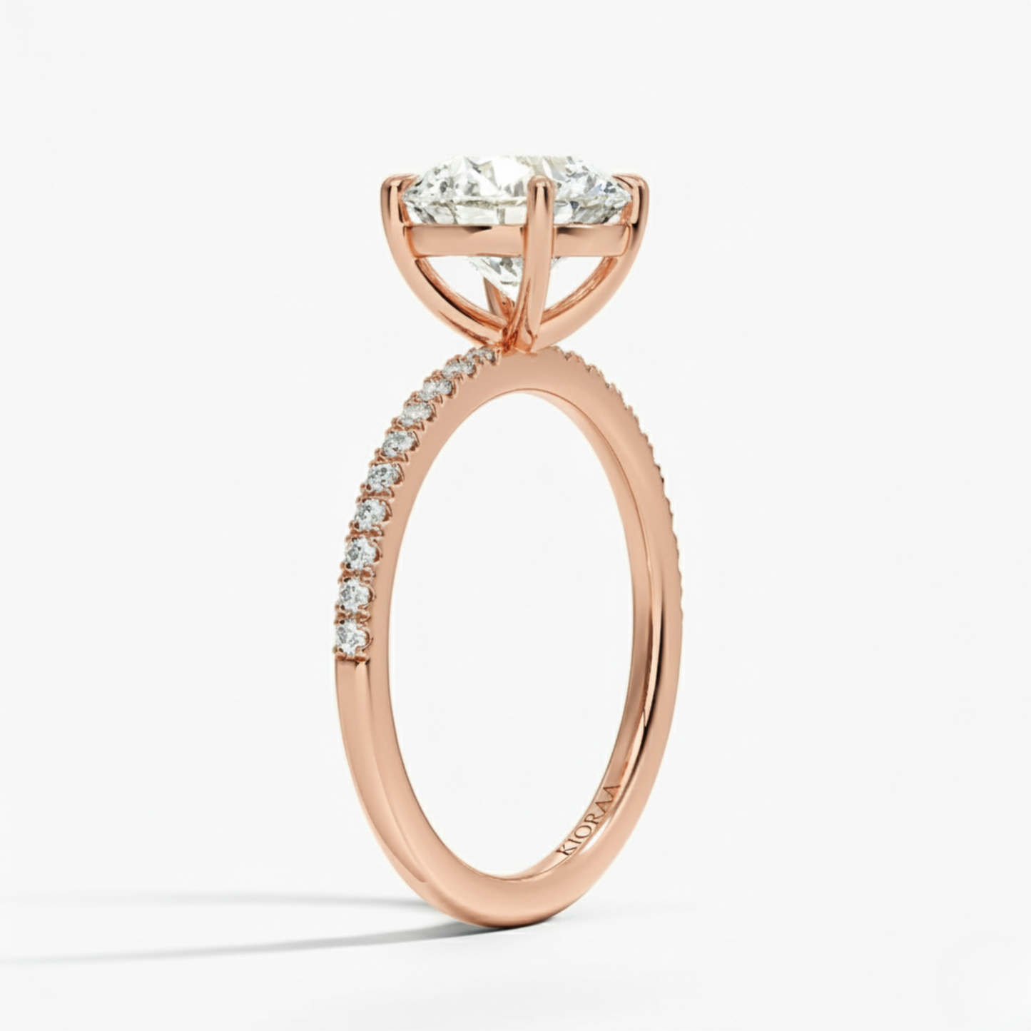 Half Coverage Round Solitaire Engagement Ring