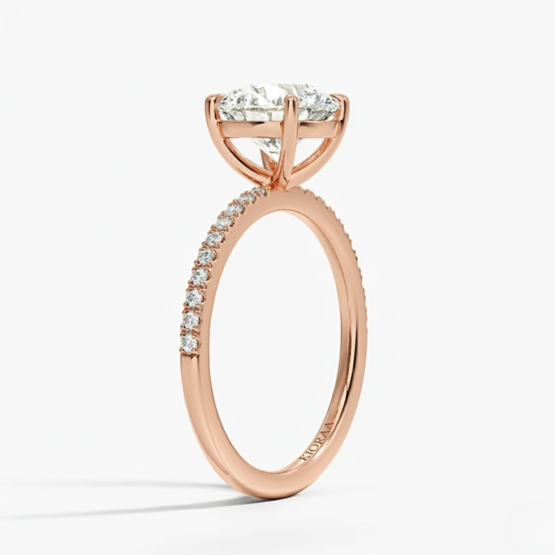Half Coverage Round Solitaire Engagement Ring