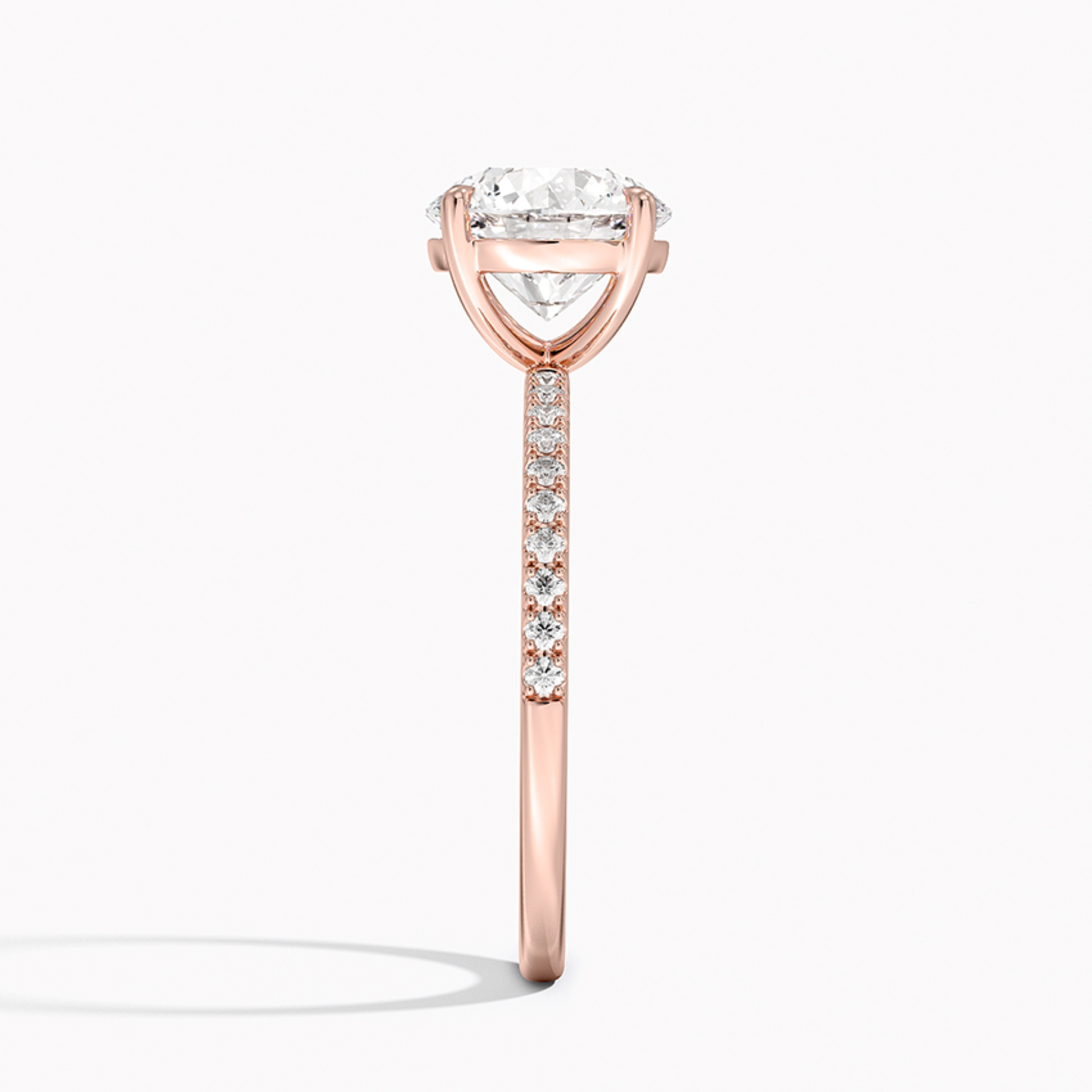 Half Coverage Round Solitaire Engagement Ring