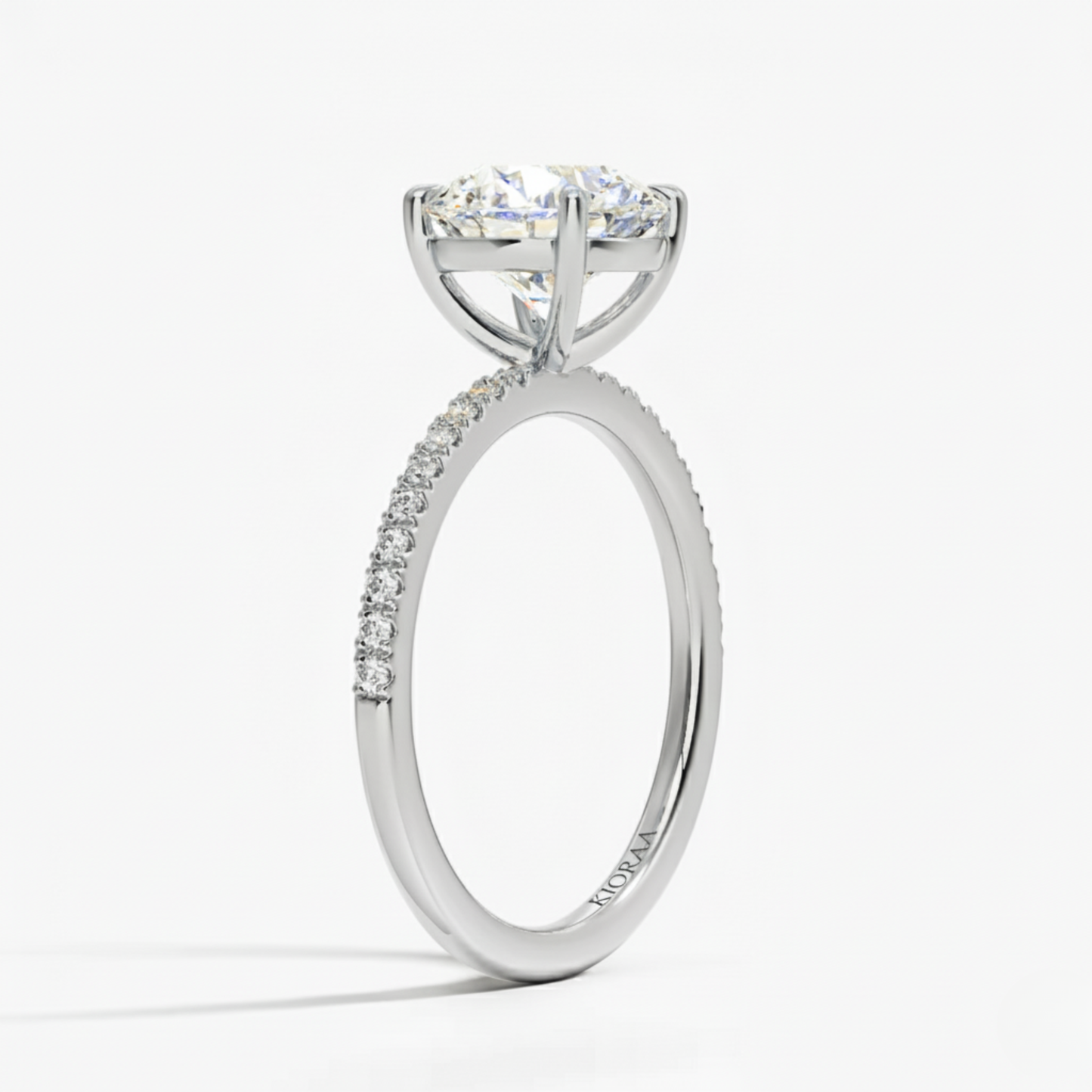 Half Coverage Round Solitaire Engagement Ring
