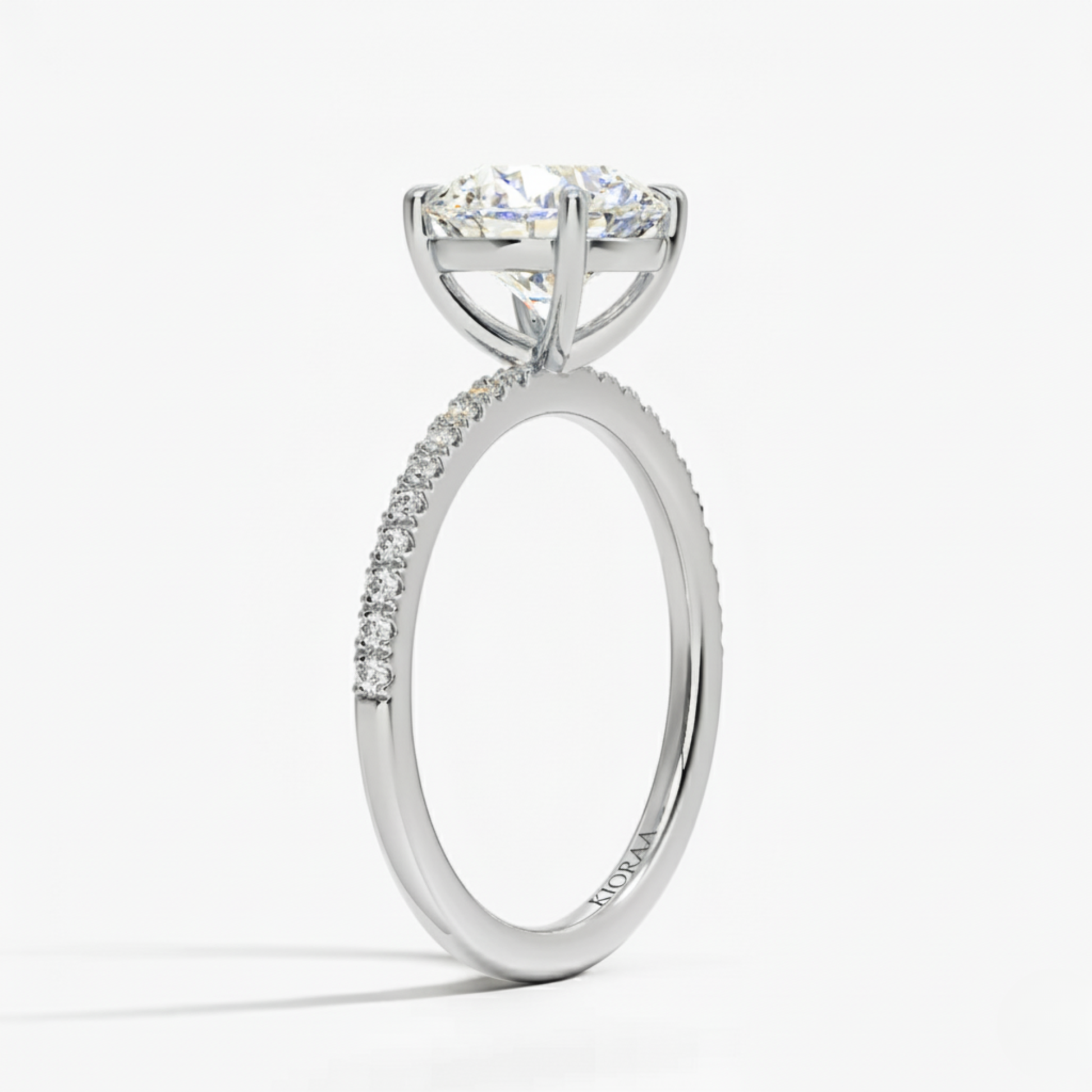 Half Coverage Round Solitaire Engagement Ring