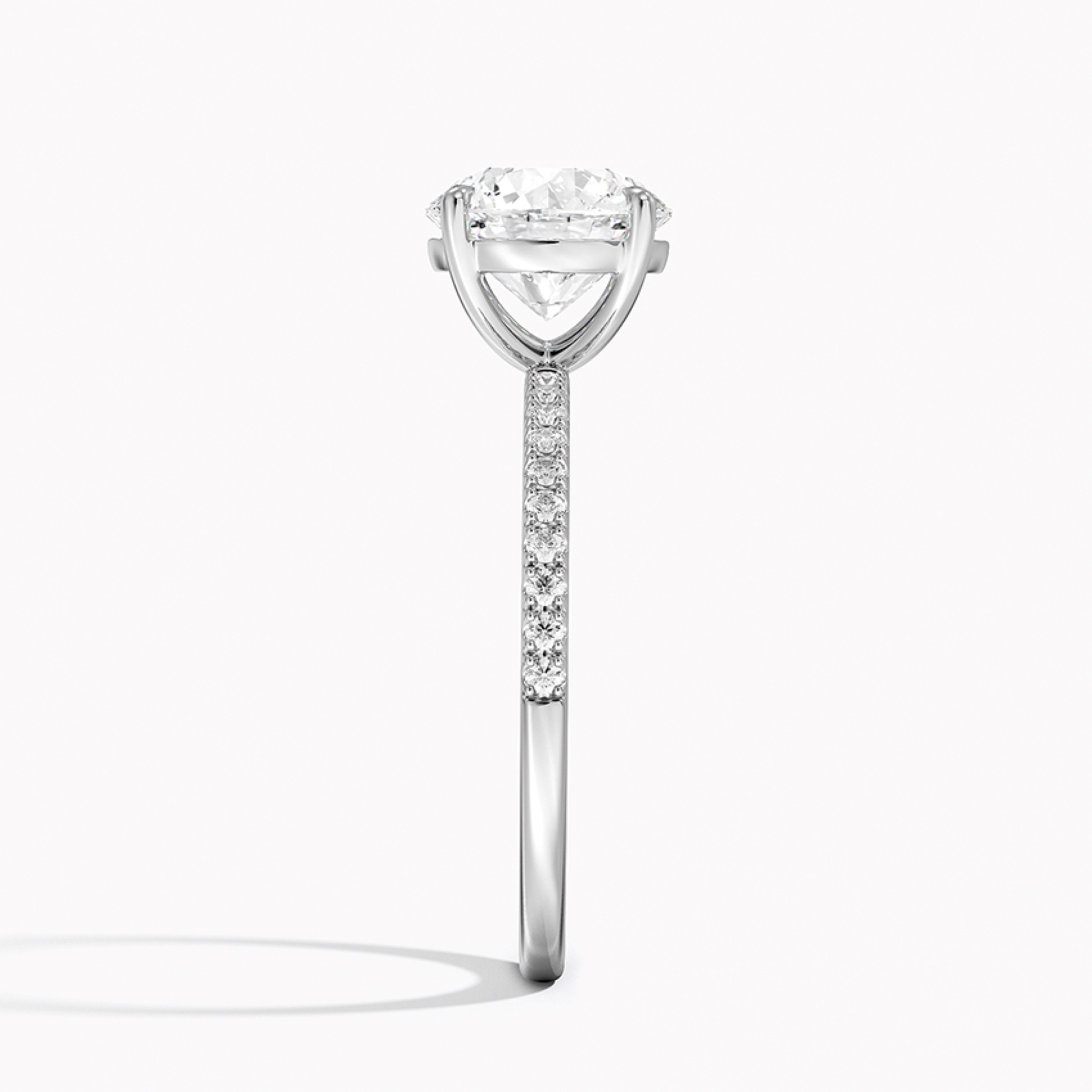 Half Coverage Round Solitaire Engagement Ring