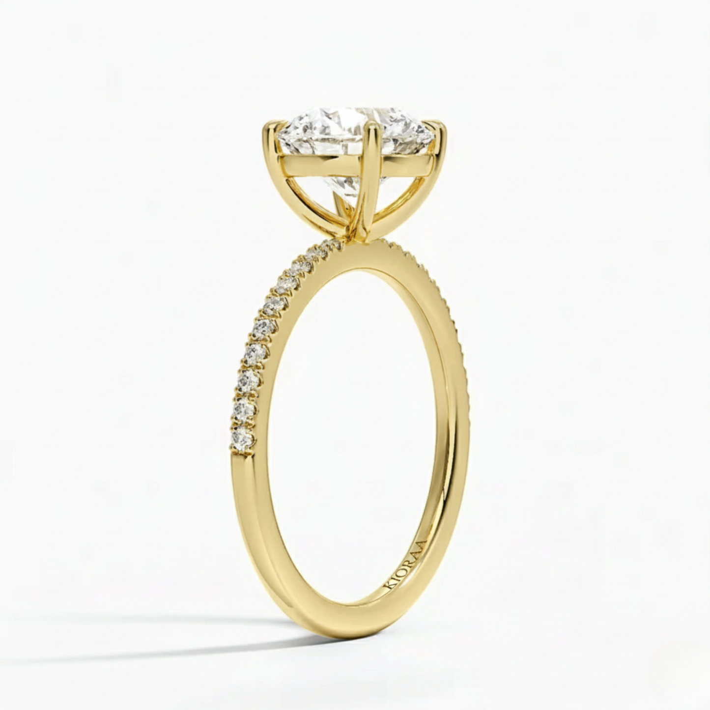 Half Coverage Round Solitaire Engagement Ring