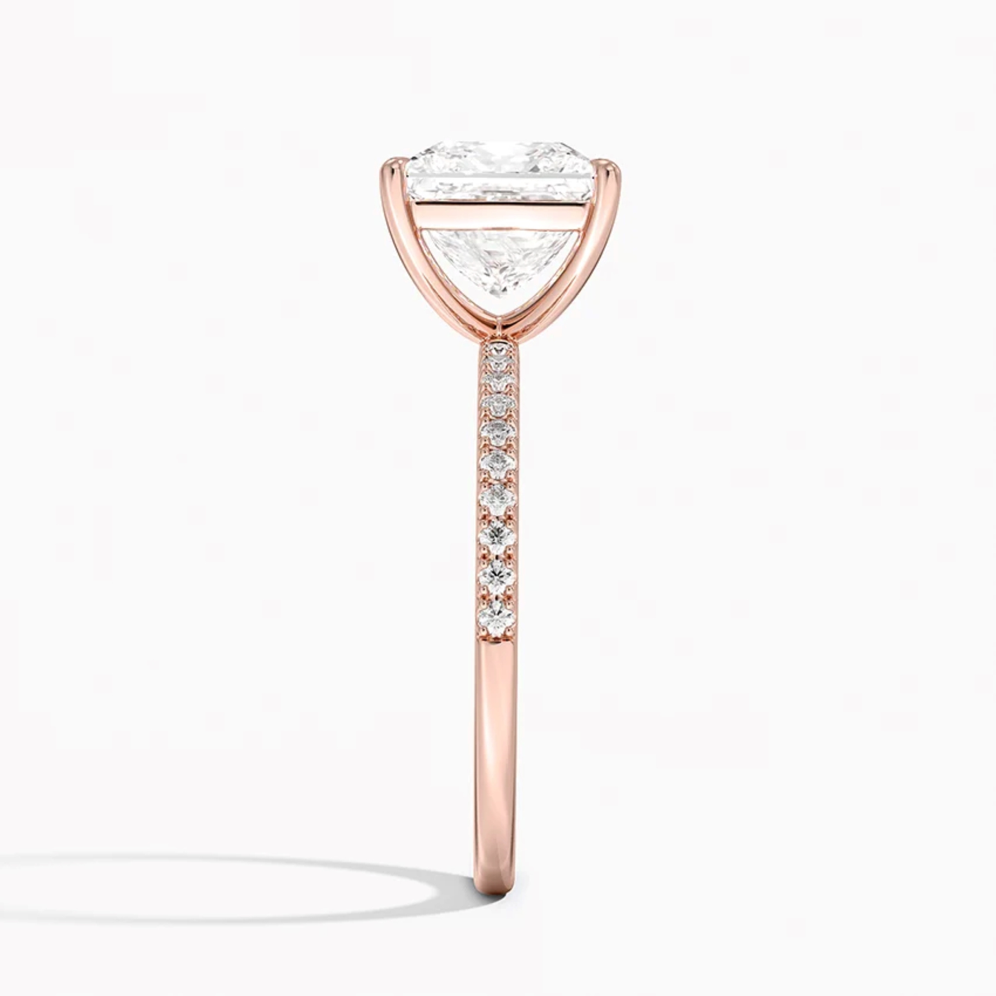 Half Coverage Princess Solitaire Engagement Ring