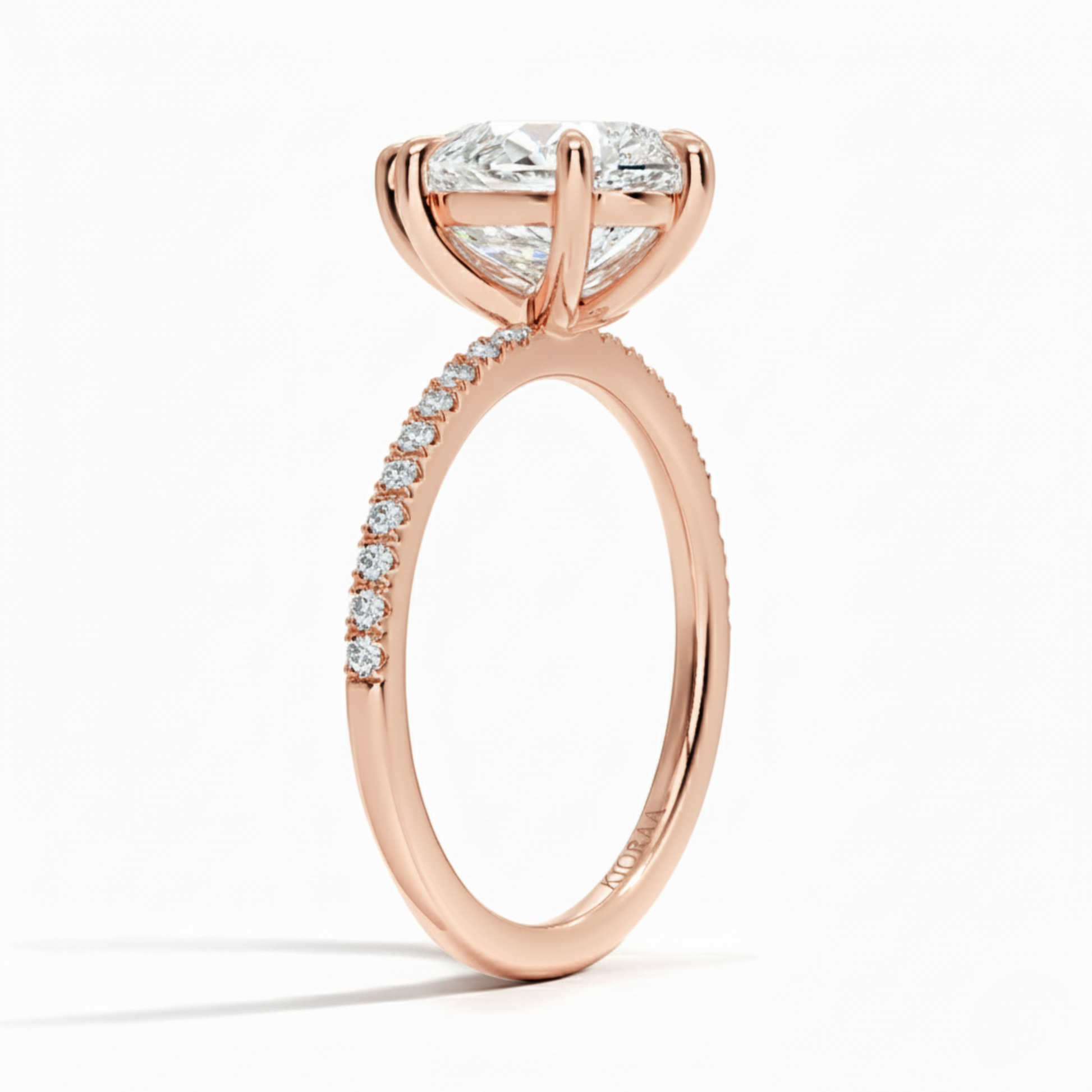 Half Coverage Pear Solitaire Engagement Ring