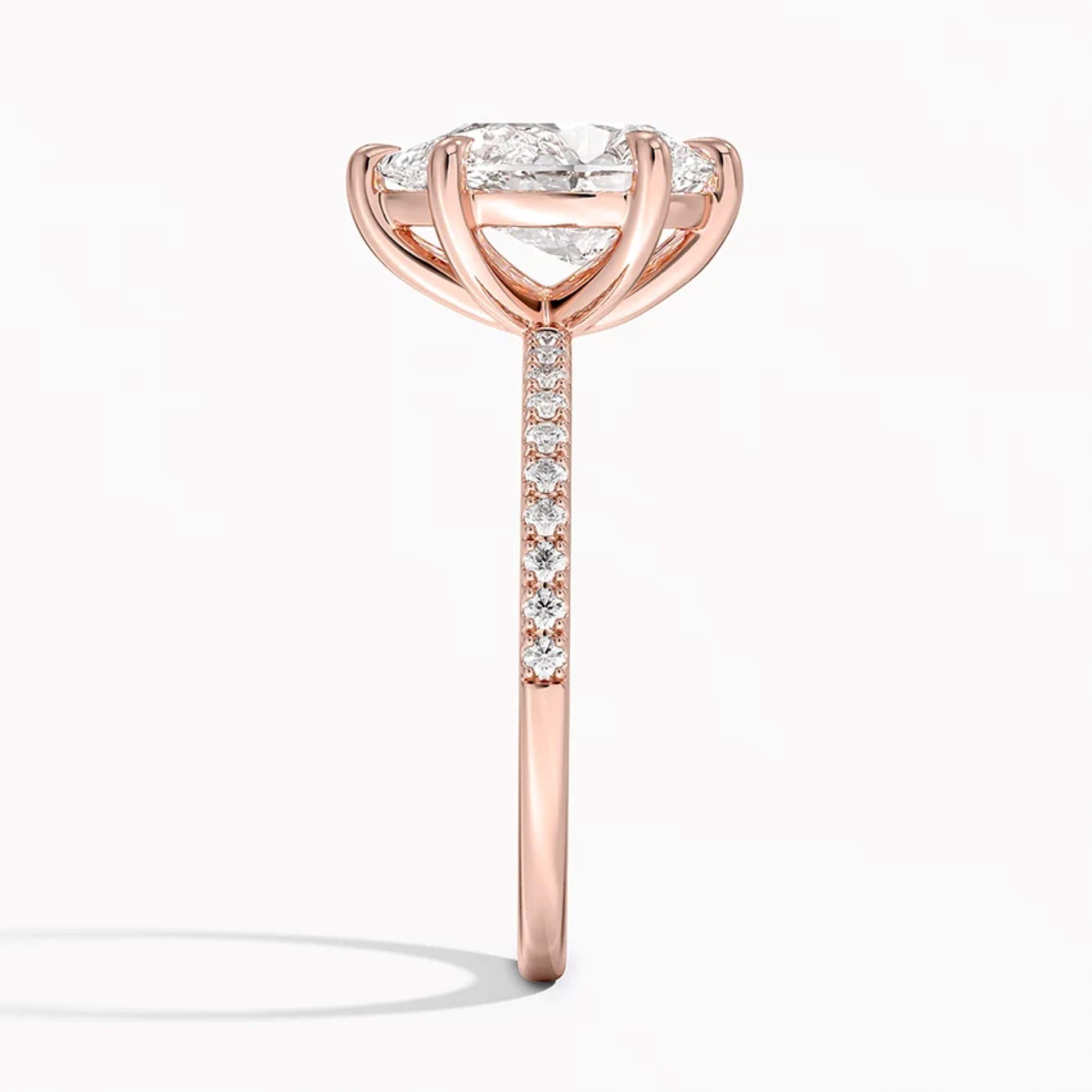Half Coverage Pear Solitaire Engagement Ring