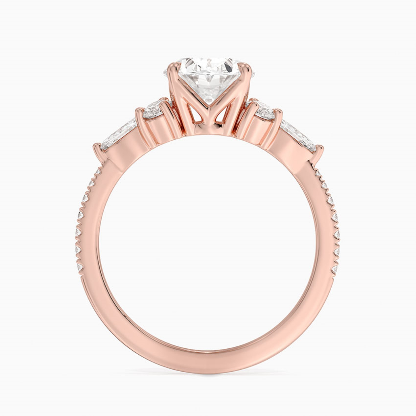 Oval Diamond Pave Setting Engagement Ring
