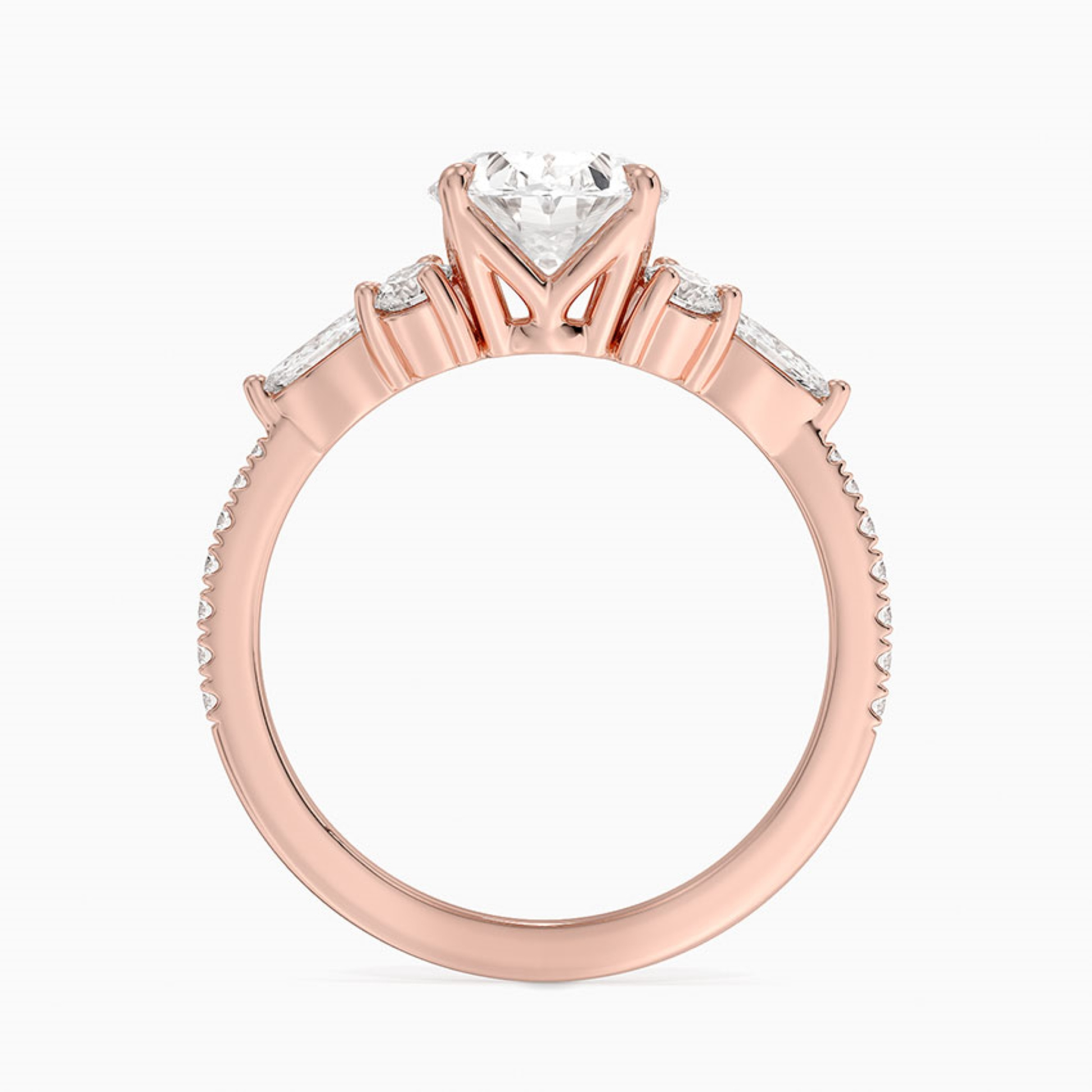 Oval Diamond Pave Setting Engagement Ring