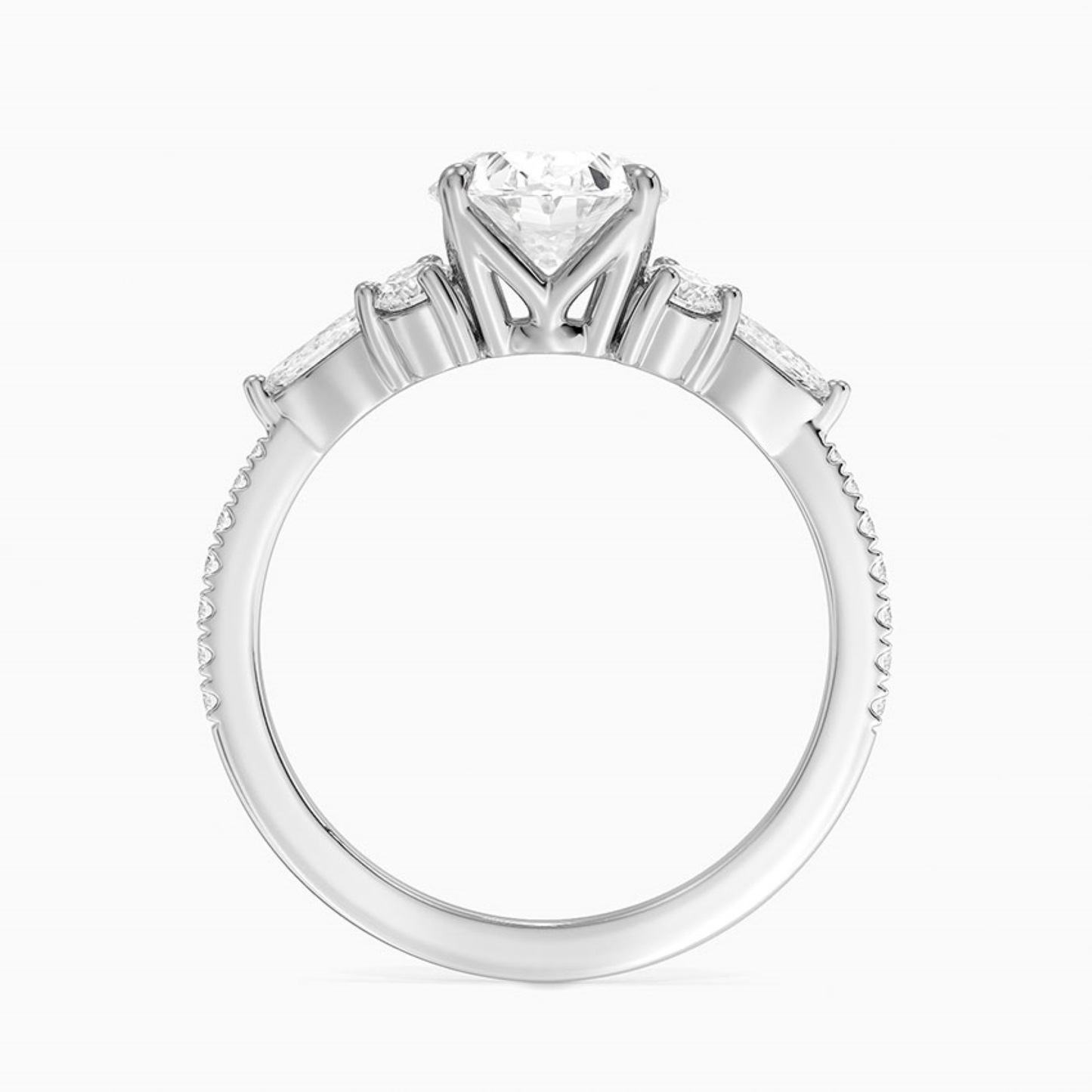Oval Diamond Pave Setting Engagement Ring