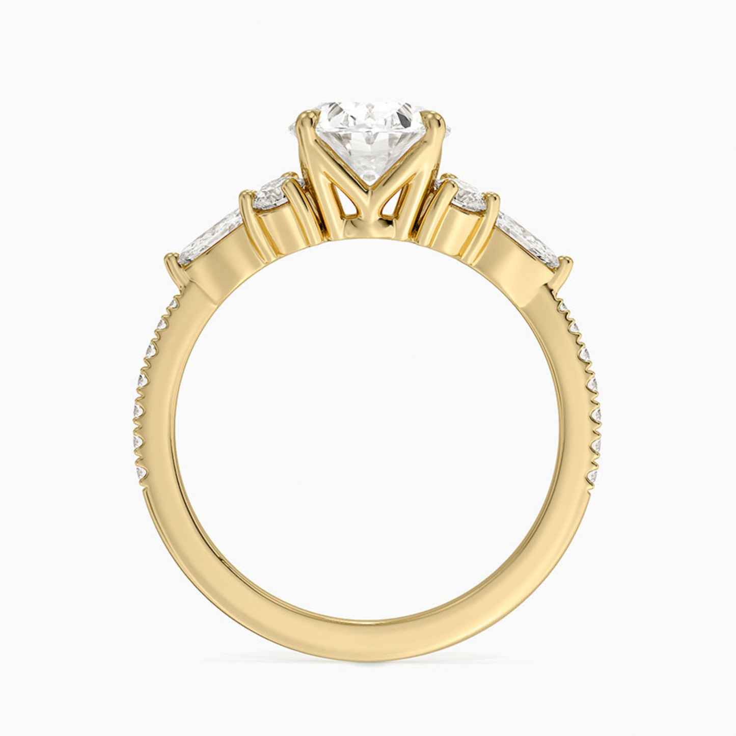 Oval Diamond Pave Setting Engagement Ring