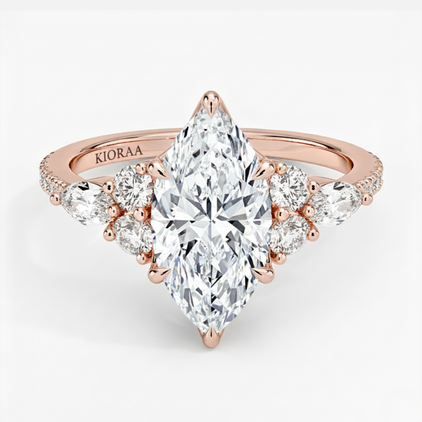 Marquise Diamond Pave Setting Engagement Ring