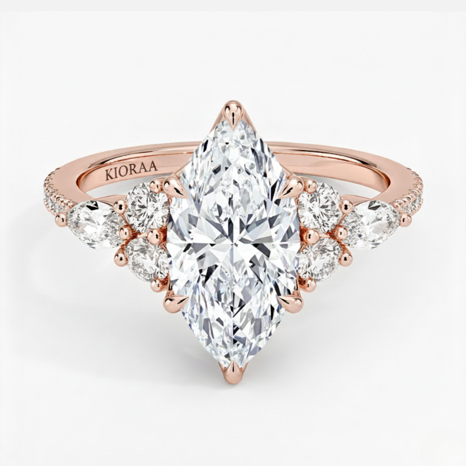 Marquise Diamond Pave Setting Engagement Ring