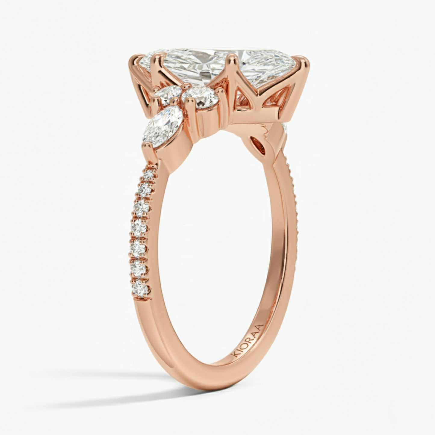 Marquise Diamond Pave Setting Engagement Ring