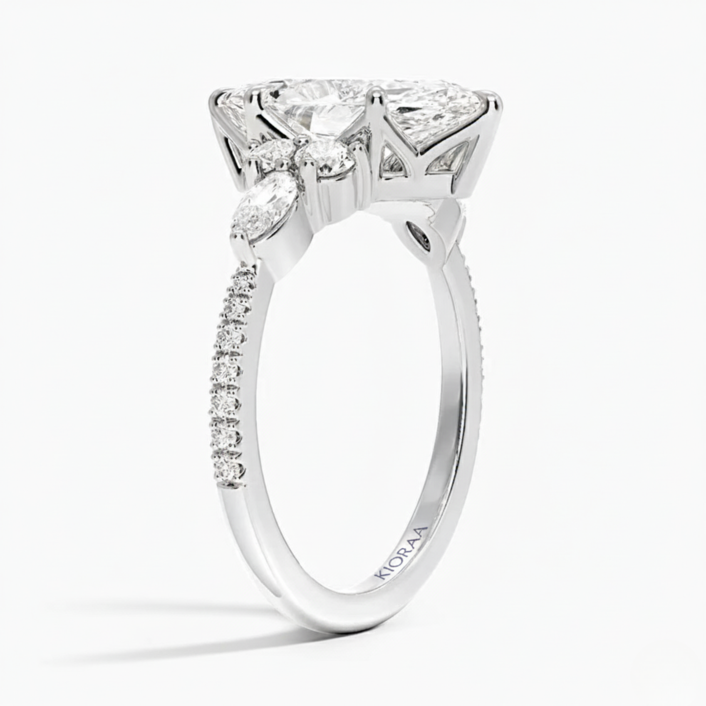 Marquise Diamond Pave Setting Engagement Ring