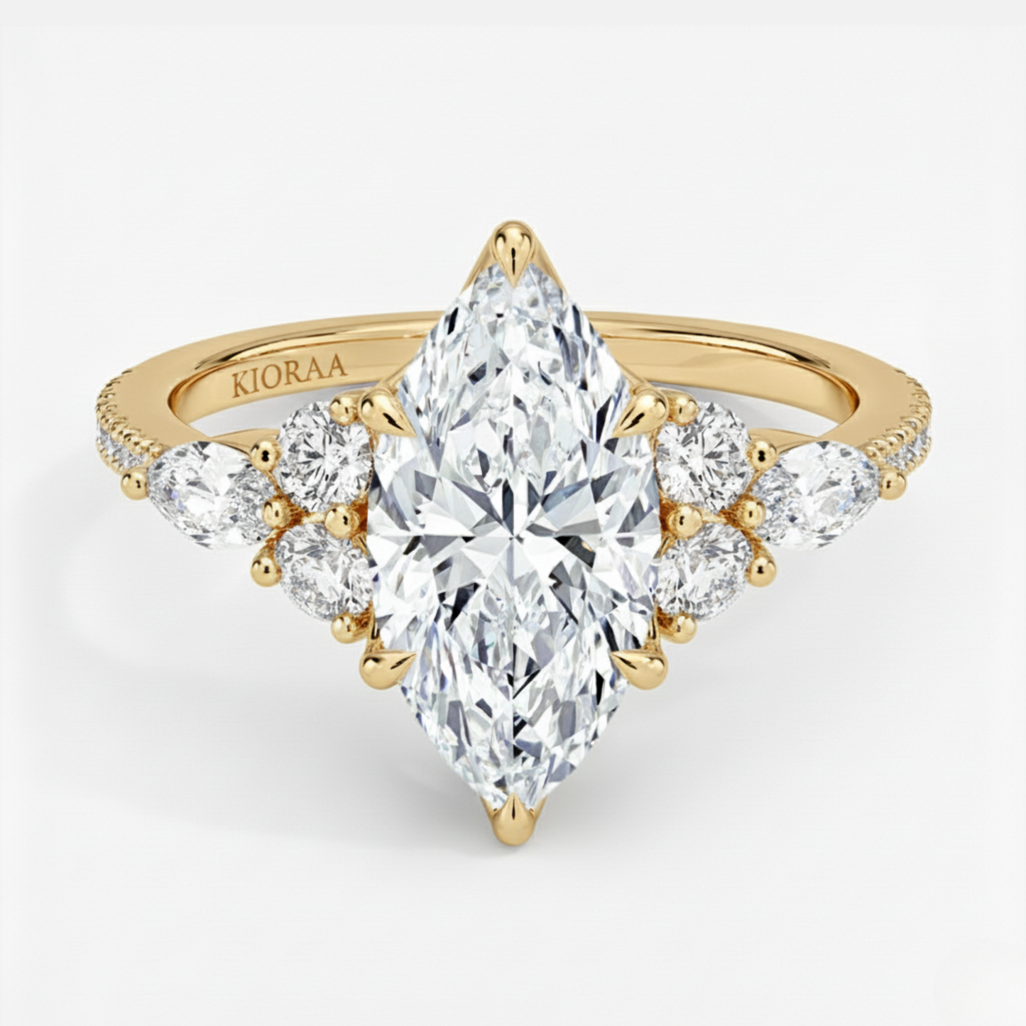 Marquise Diamond Pave Setting Engagement Ring