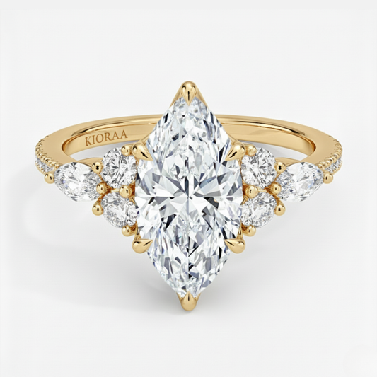Marquise Diamond Pave Setting Engagement Ring