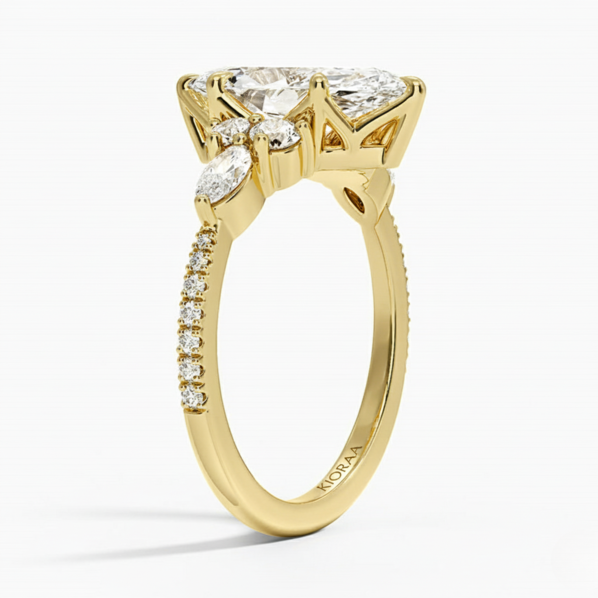 Marquise Diamond Pave Setting Engagement Ring