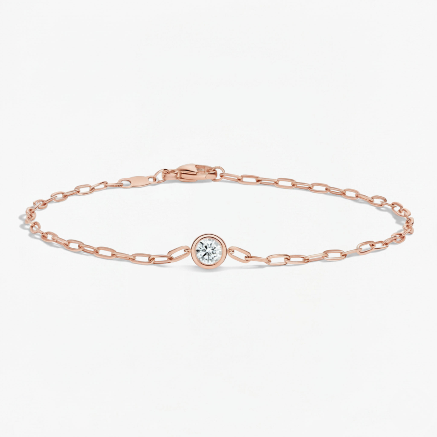 Round Lab Grown Diamond Link Chain Bracelet