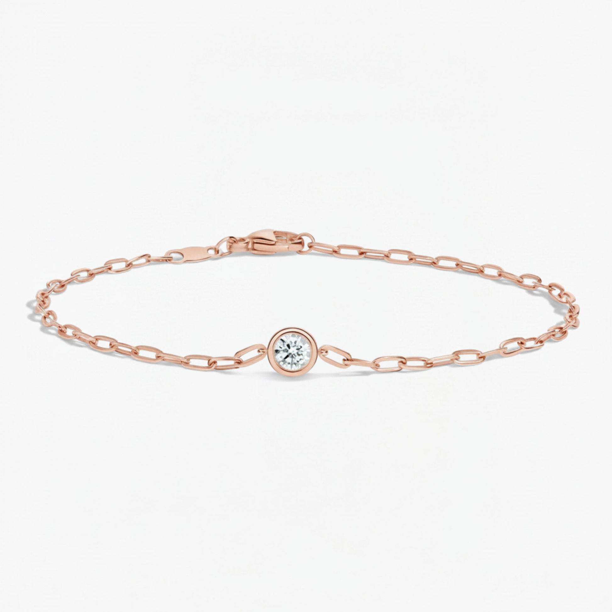 Round Lab Grown Diamond Link Chain Bracelet