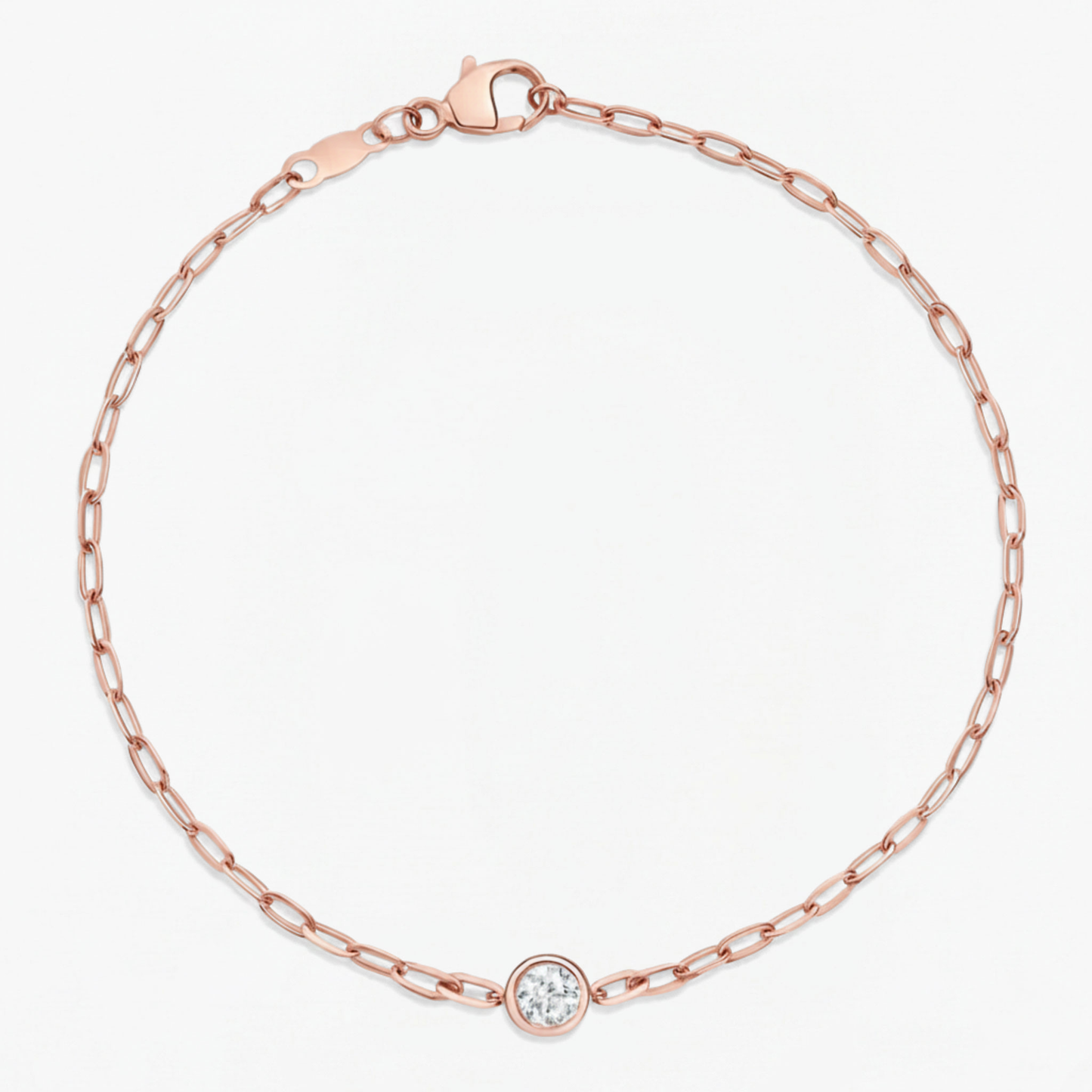 Round Lab Grown Diamond Link Chain Bracelet
