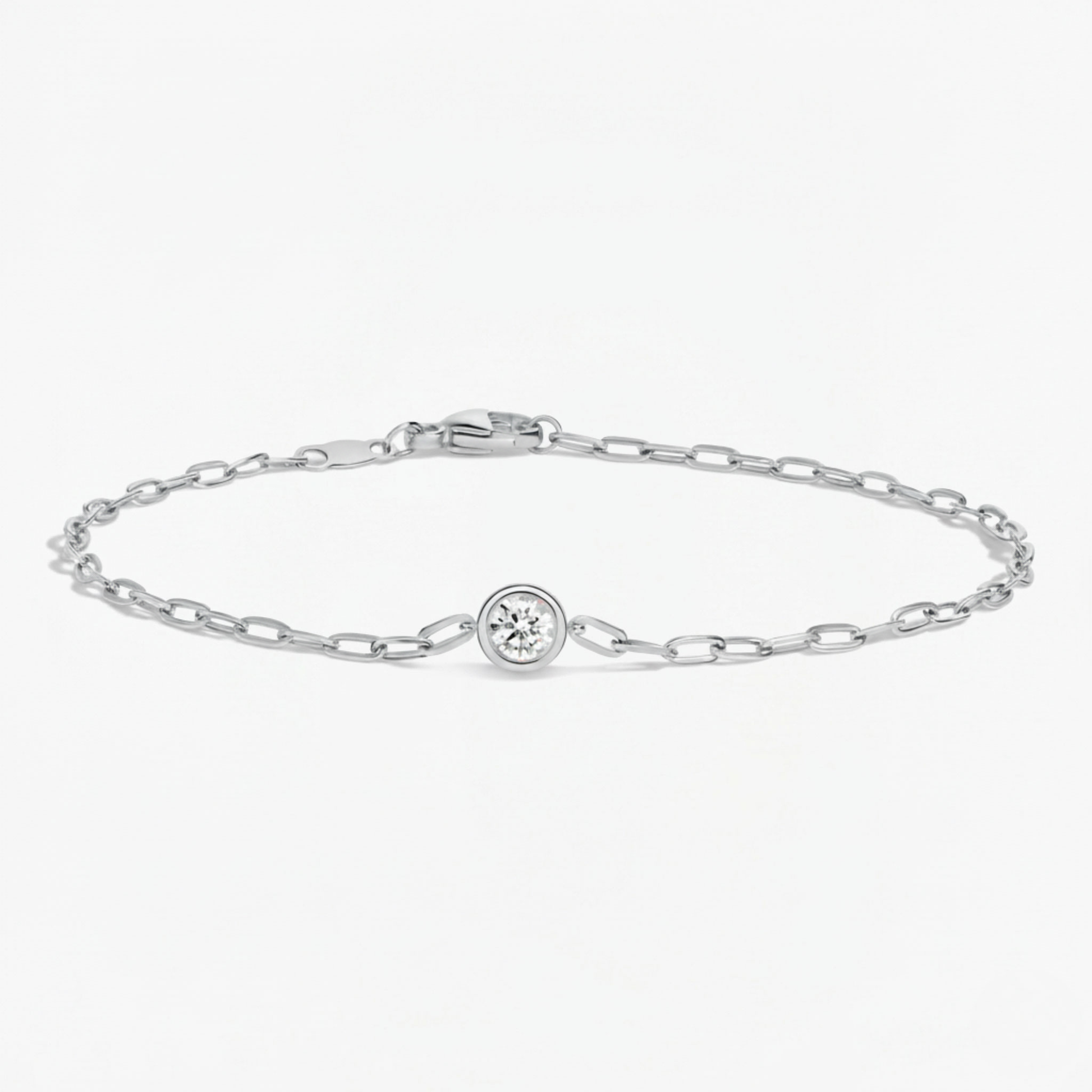 Round Lab Grown Diamond Link Chain Bracelet