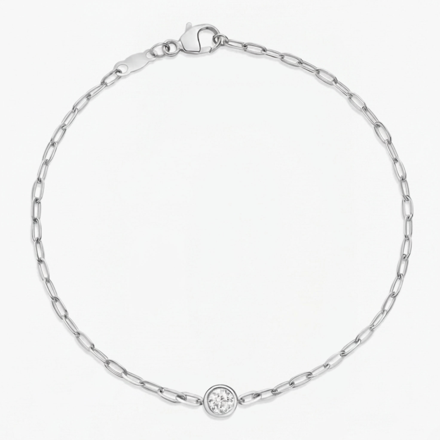 Round Lab Grown Diamond Link Chain Bracelet