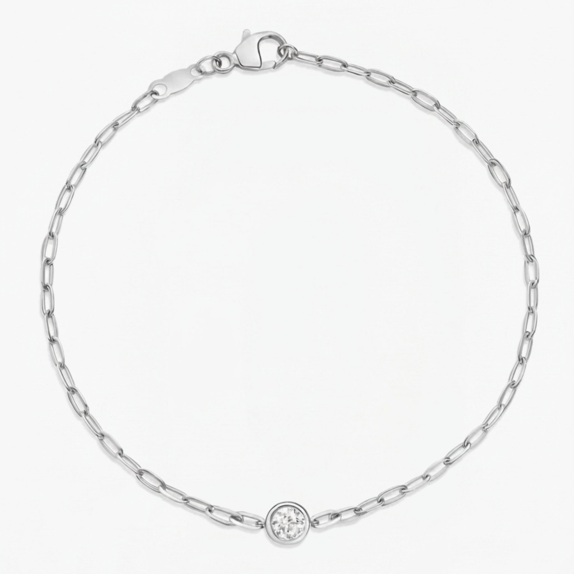 Round Lab Grown Diamond Link Chain Bracelet