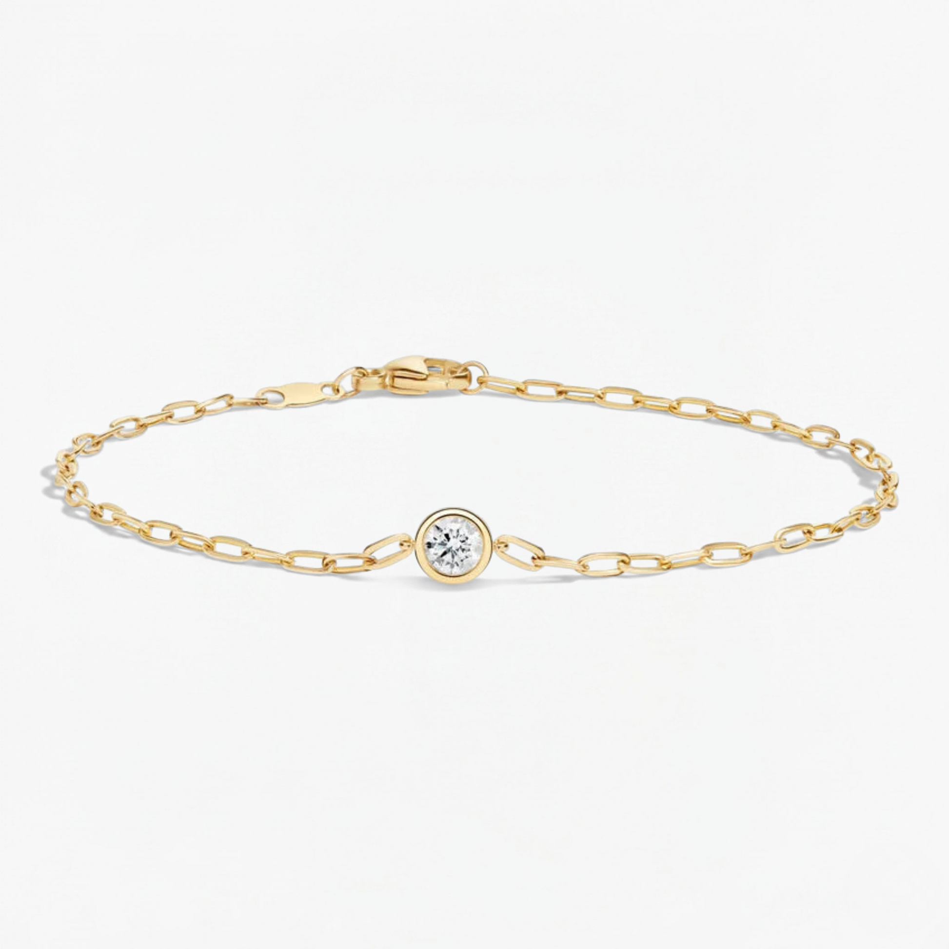 Round Lab Grown Diamond Link Chain Bracelet