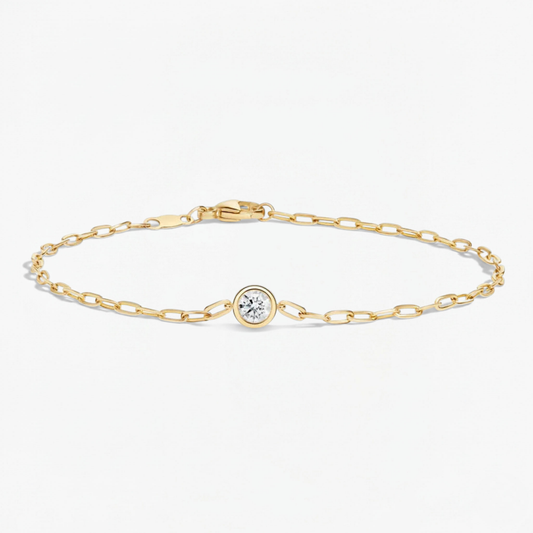 Round Lab Grown Diamond Link Chain Bracelet