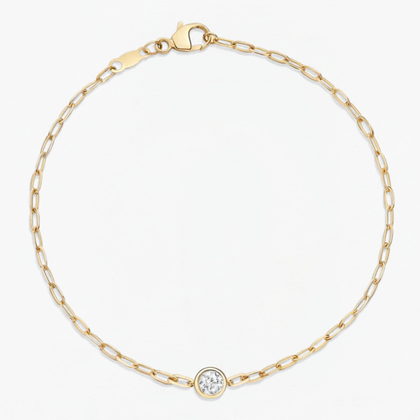 Round Lab Grown Diamond Link Chain Bracelet
